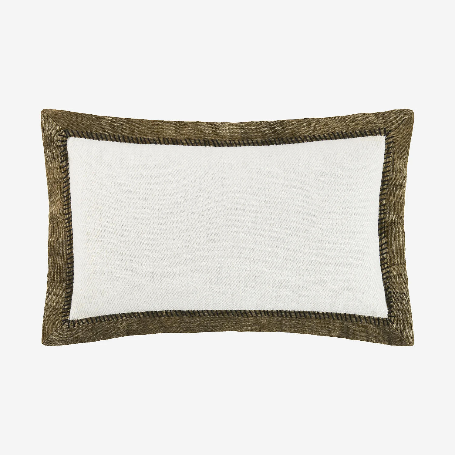 Coussin en coton - 30 x 50 cm - Ecru et bronze - 2