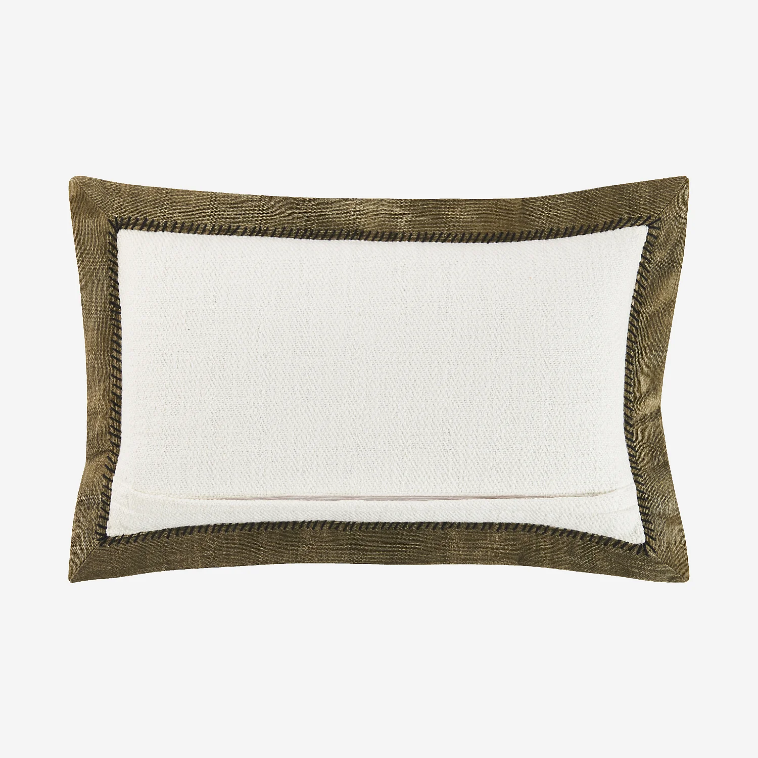 Coussin en coton - 30 x 50 cm - Ecru et bronze - 8
