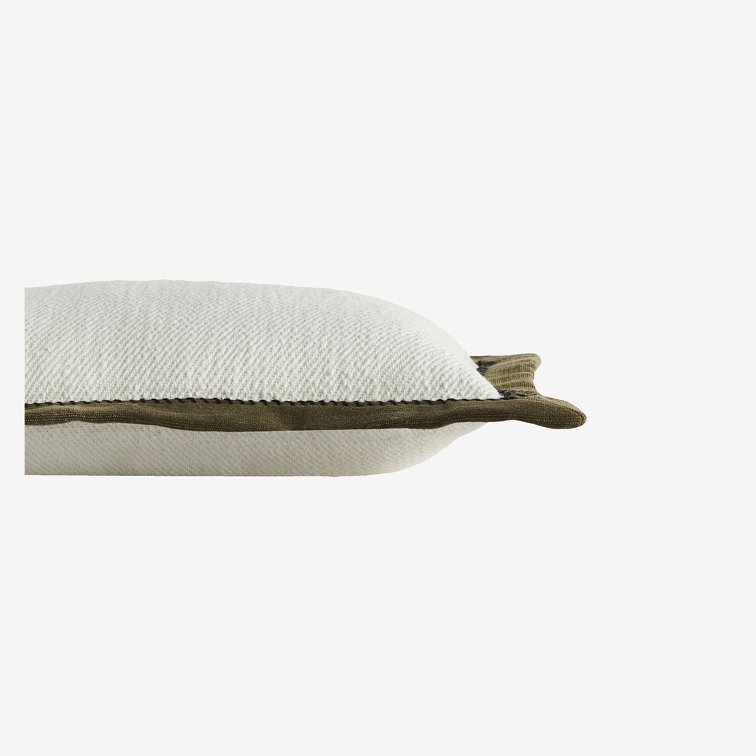 Coussin en coton - 30 x 50 cm - Ecru et bronze - 4