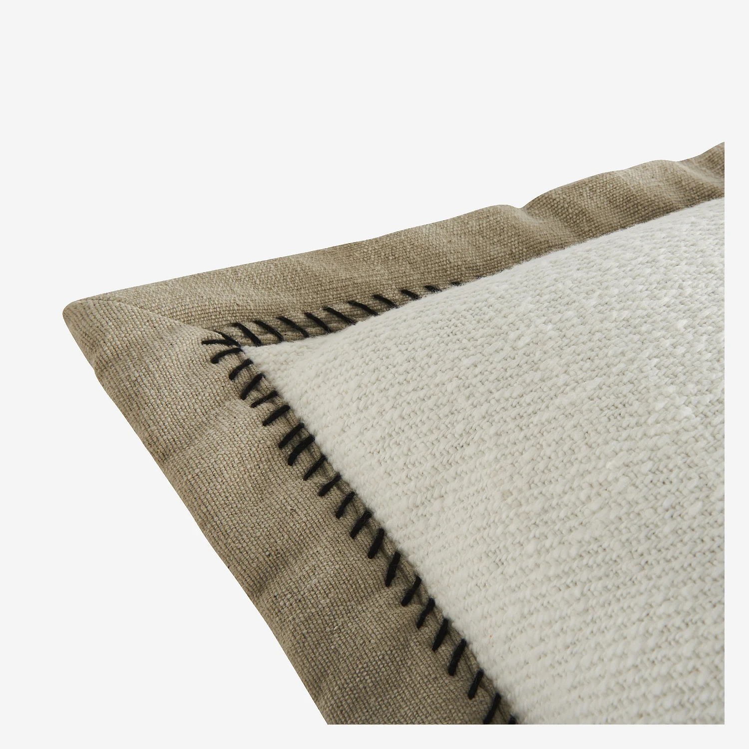 Coussin en coton - 30 x 50 cm - Ecru et sable - 5