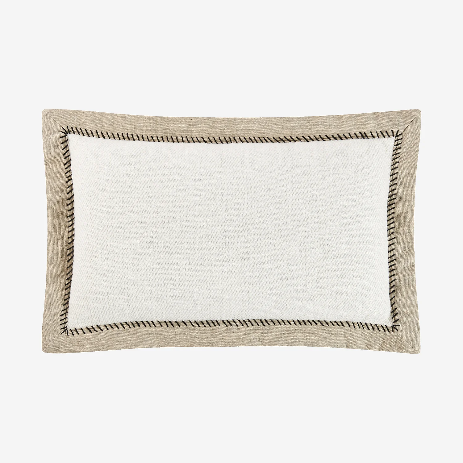Coussin en coton - 30 x 50 cm - Ecru et sable - 2