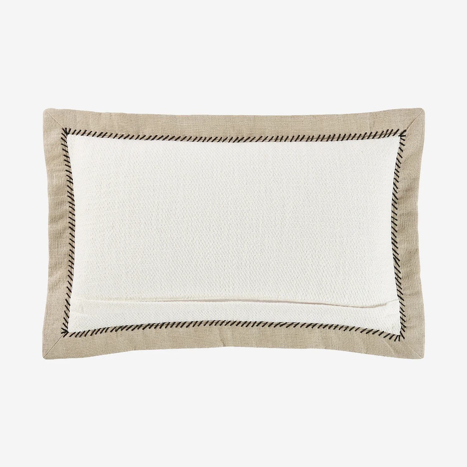 Coussin en coton - 30 x 50 cm - Ecru et sable - 6