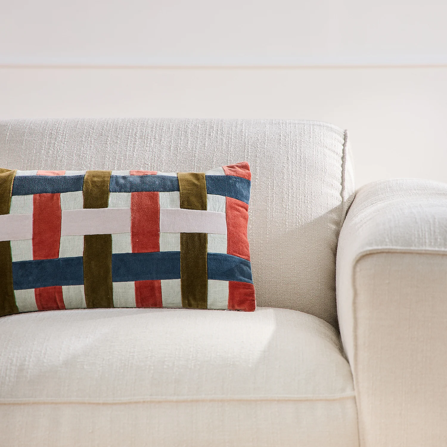 Cuscino in lino e cotone - 30 x 50 cm - Bronzo e blu profondo - Design by Floriane Jacques - 9