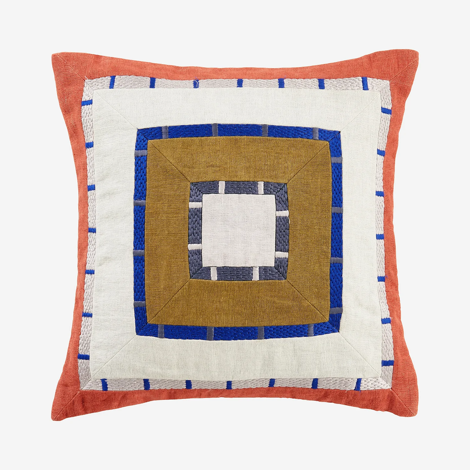 Coussin en lin - 45 x 45 cm - Bronze et bordeaux - Design by Floriane Jacques - 2