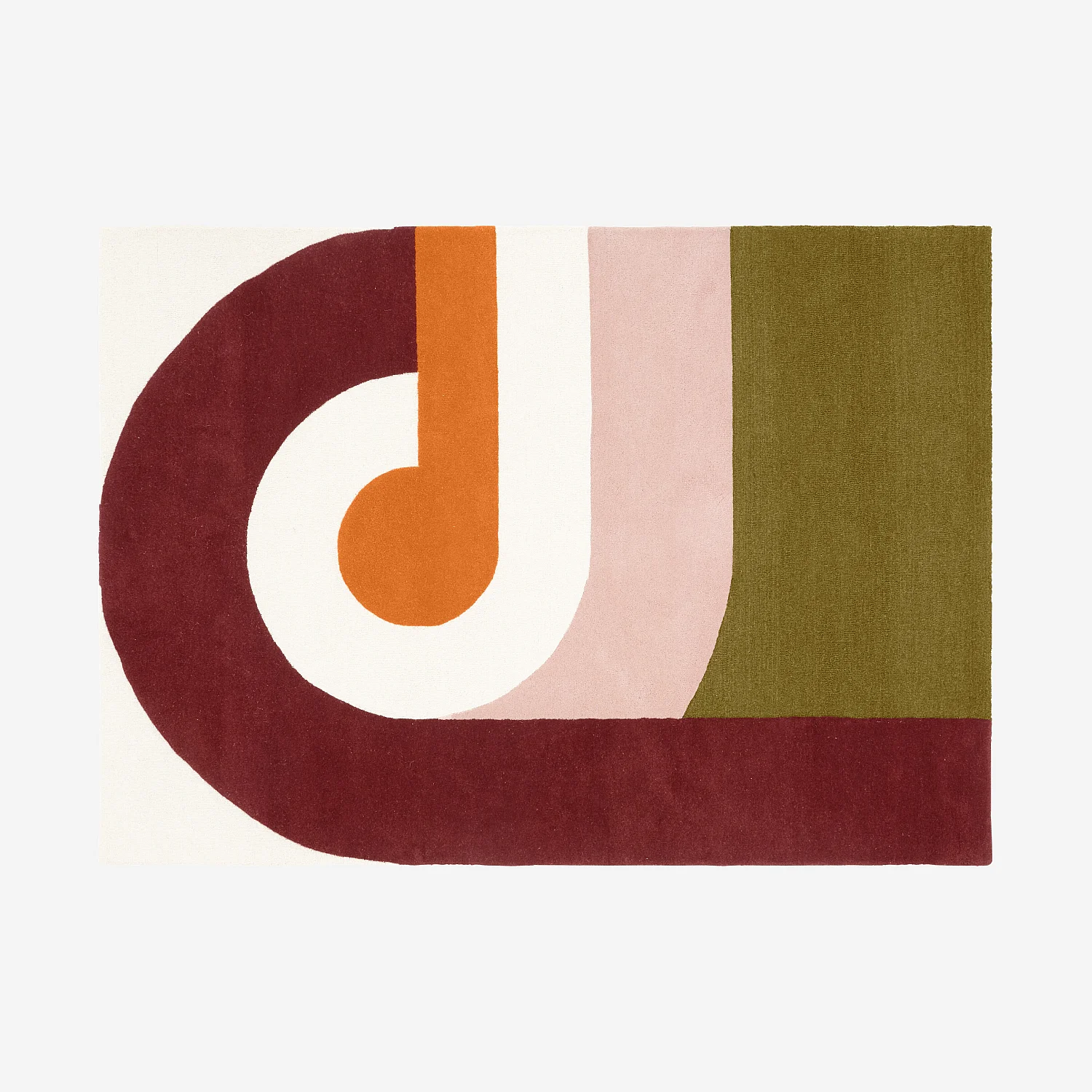 Tappeto taftato e bouclé in lana - 170 x 240 cm - Bronzo e bordeaux - Design by Floriane Jacques - 2