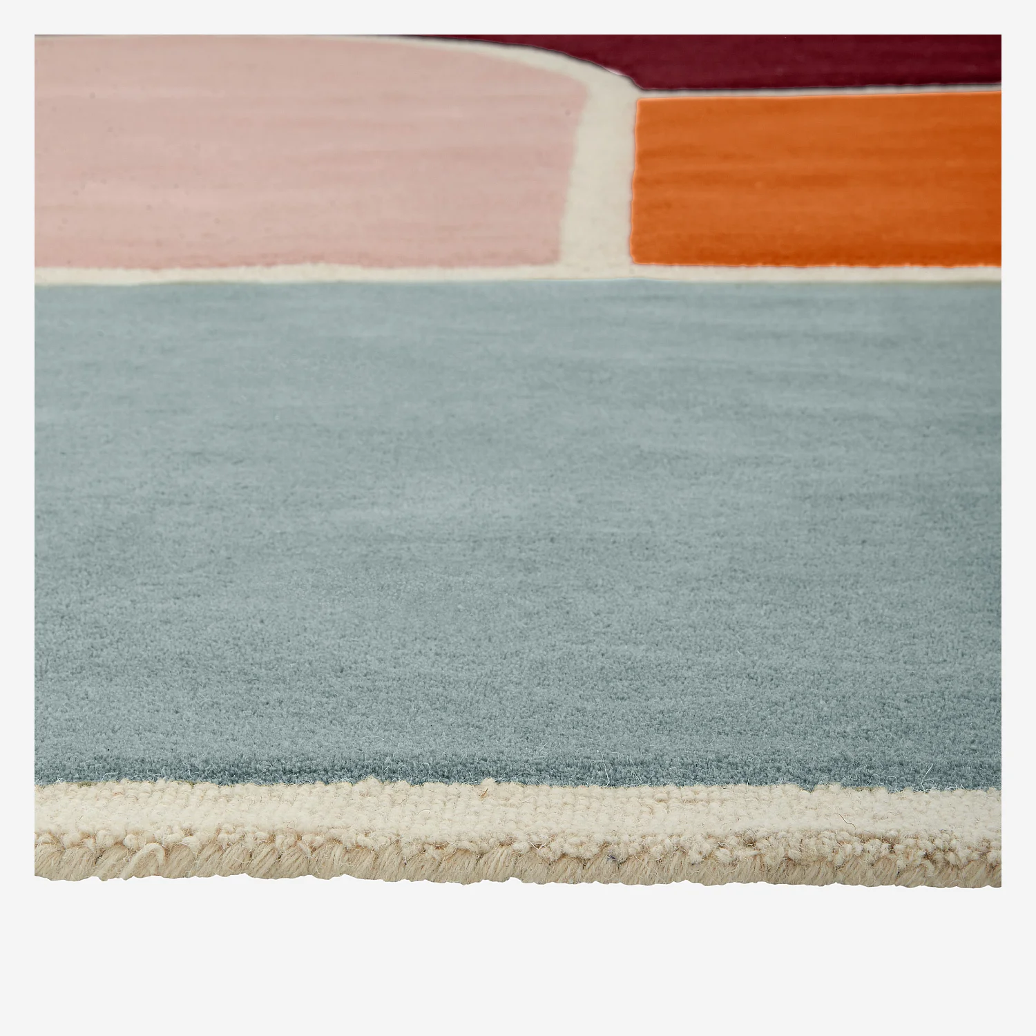 Alfombra de lana con acabado tufté y bouclé - 170 x 240 cm - Burdeos y naranja - Design by Floriane Jacques - 6