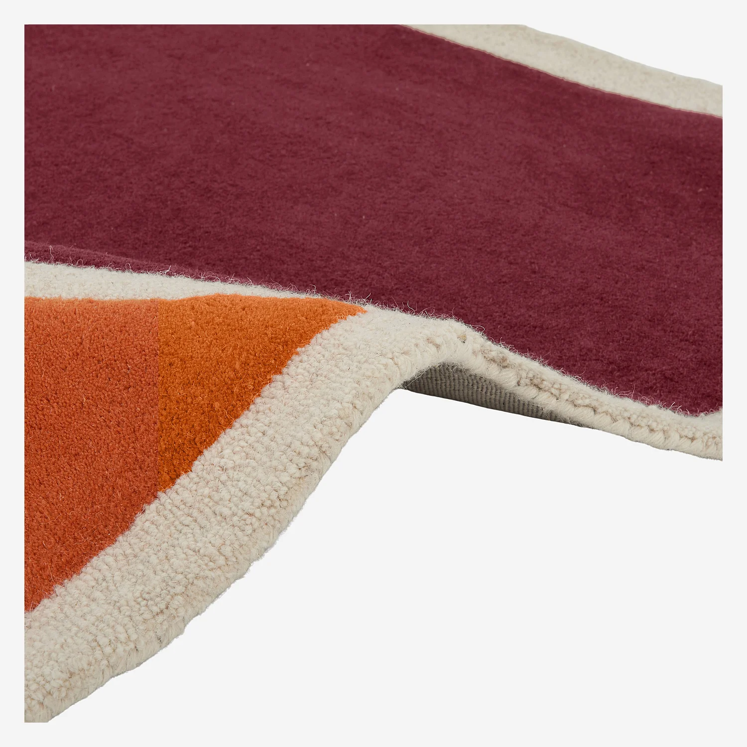 Tappeto taftato e bouclé in lana - 170 x 240 cm - Bordeaux e arancione - Design by Floriane Jacques - 3
