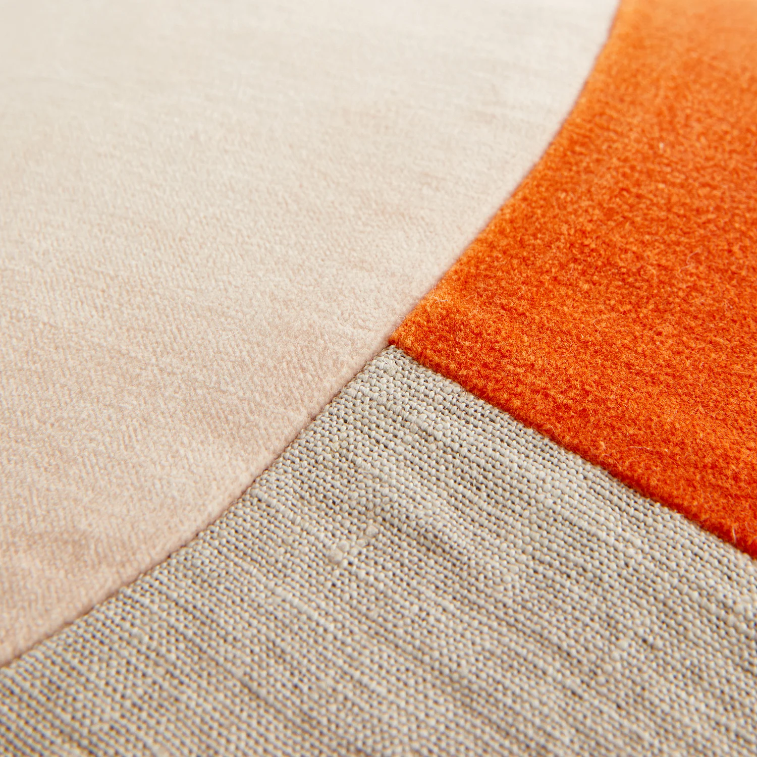 Cojín de mezcla de lino y algodón - 45 x 45 cm - Naranja y rosa claro - Design by Floriane Jacques - 5