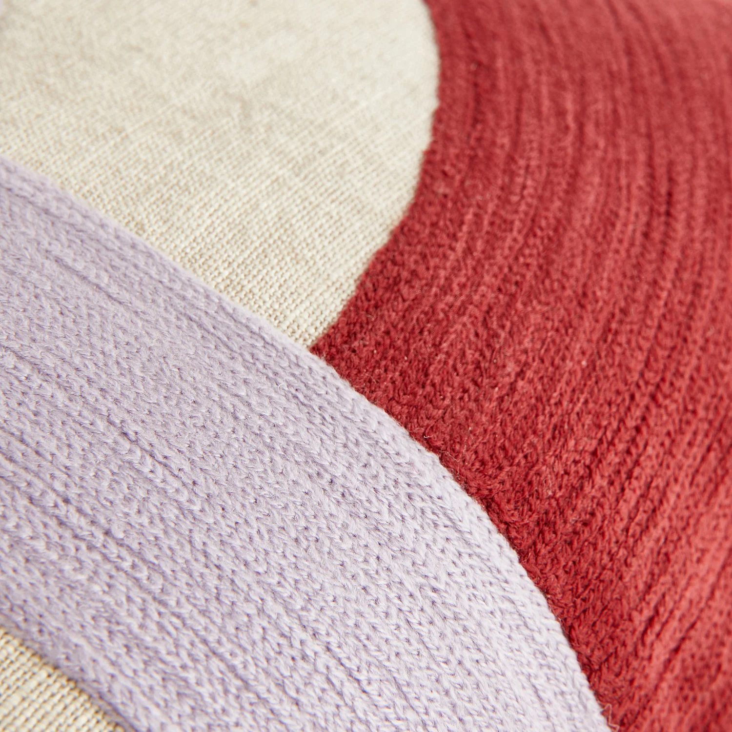 Coussin en lin - 45 x 45 cm - Bronze, bordeaux et lilas - Design by Floriane Jacques - 6