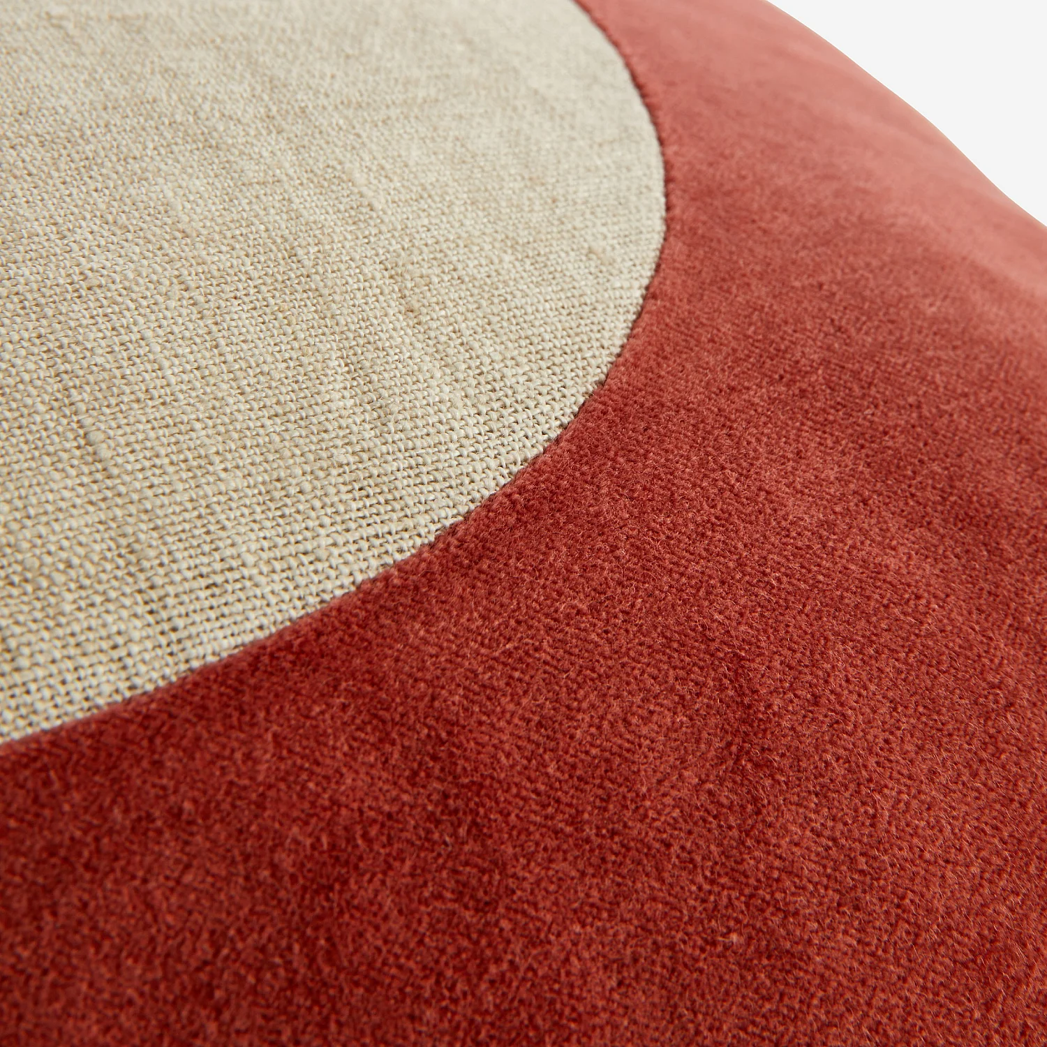 Cojín de mezcla de lino y algodón - 40 x 60 cm - Beige y burdeos - Design by Floriane Jacques - 5