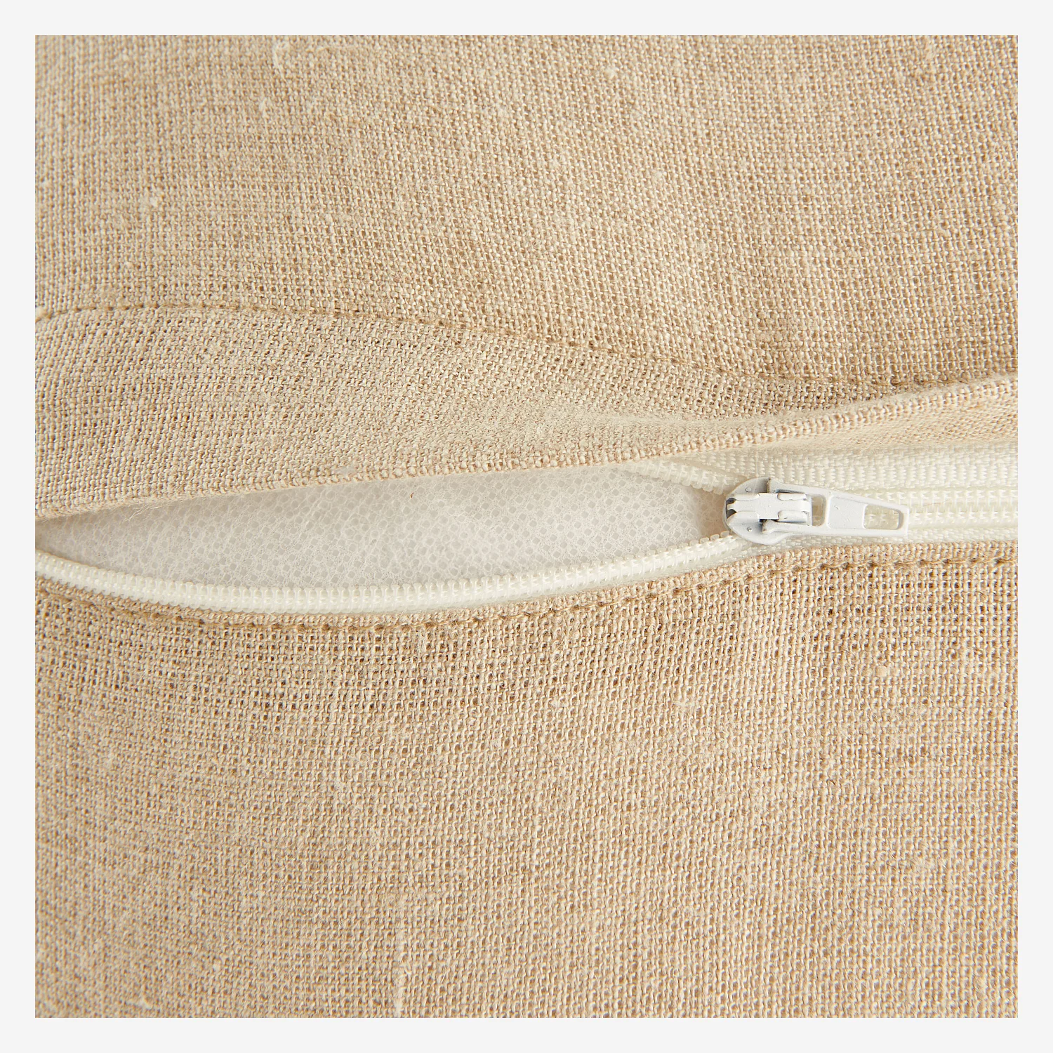 Cojín de mezcla de lino y algodón - 40 x 60 cm - Beige y burdeos - Design by Floriane Jacques - 6