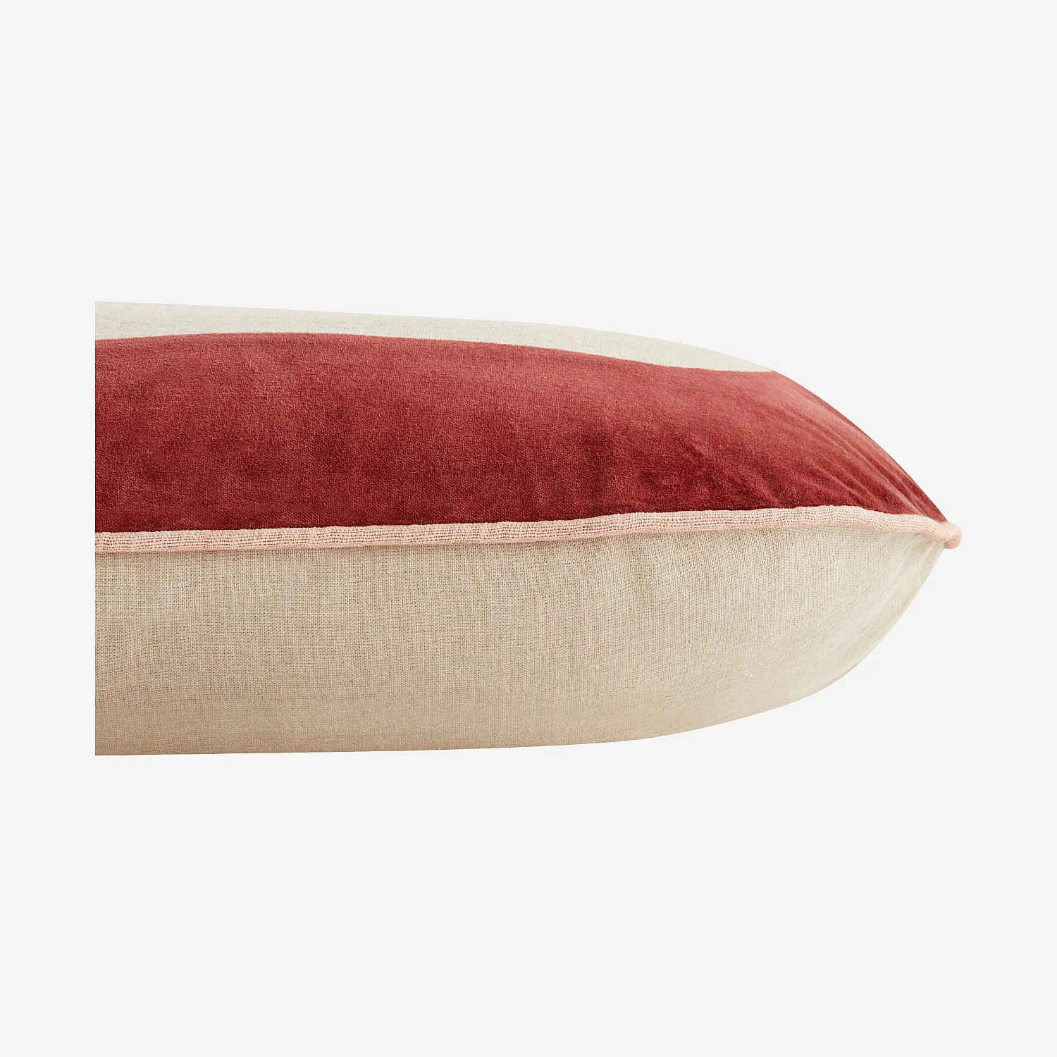 Kissen aus Leinen und Baumwolle - 40 x 60 cm - Beige und Bordeaux - Design by Floriane Jacques - 4