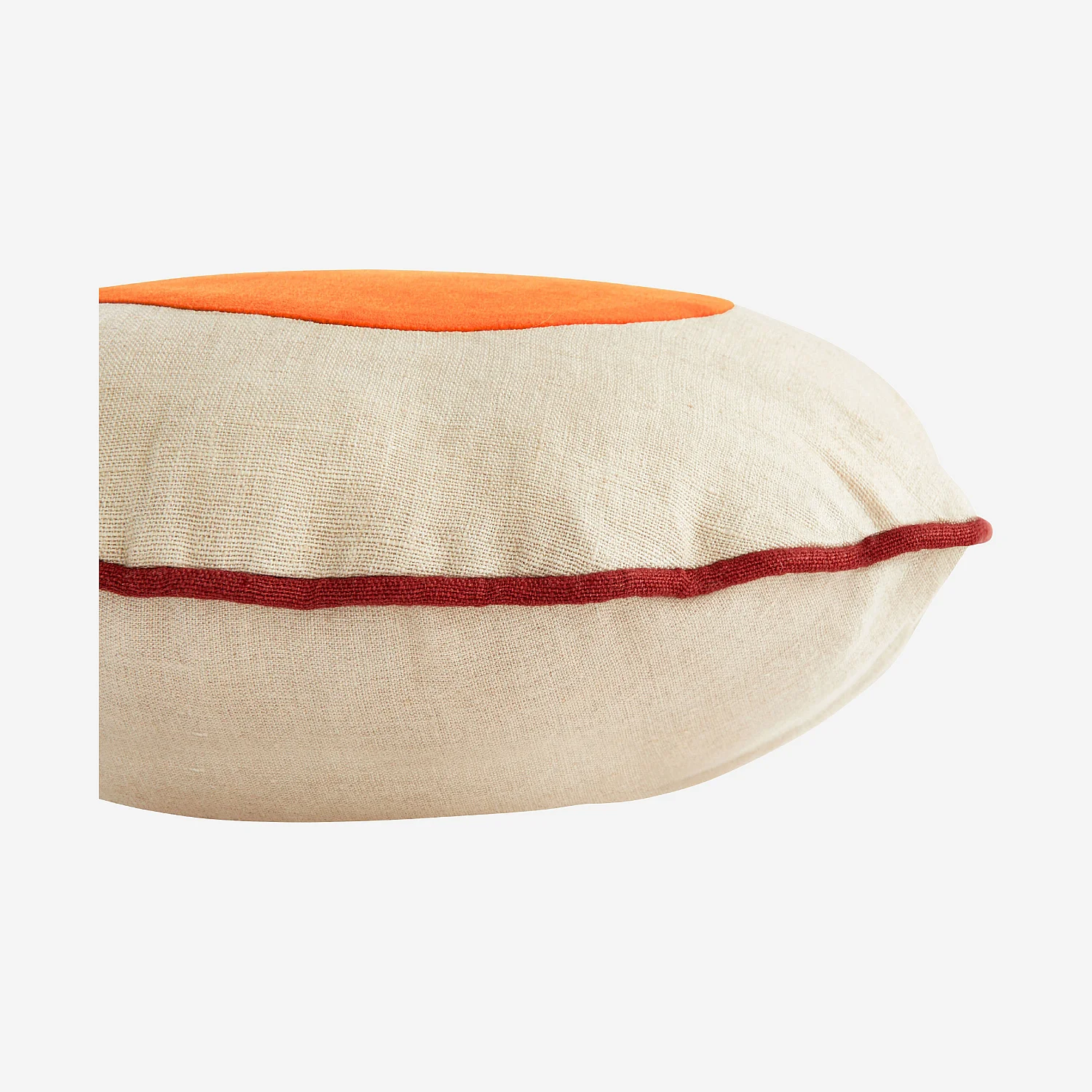 Cojín de mezcla de lino y algodón - 40 cm - Beige y naranja - Design by Floriane Jacques - 3