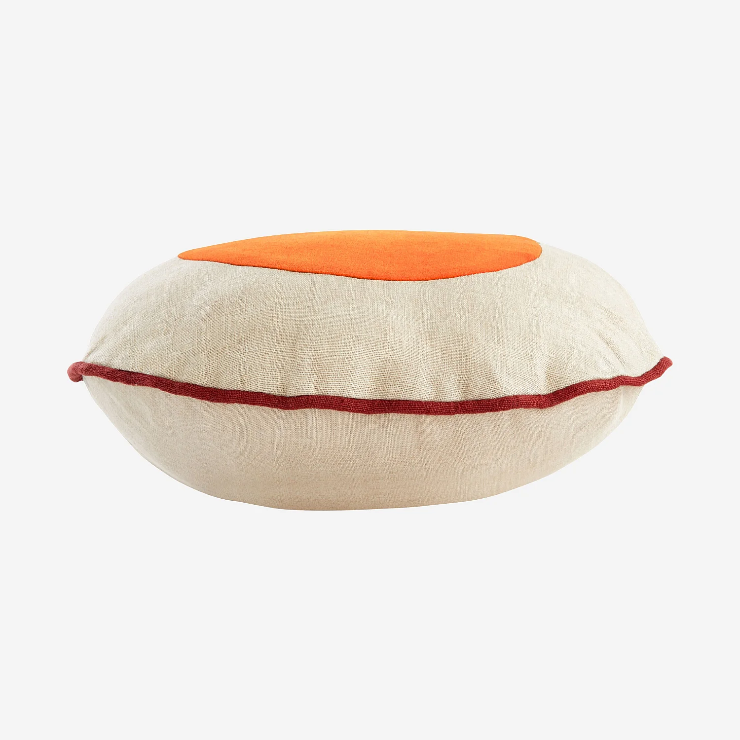 Cojín de mezcla de lino y algodón - 40 cm - Beige y naranja - Design by Floriane Jacques - 8