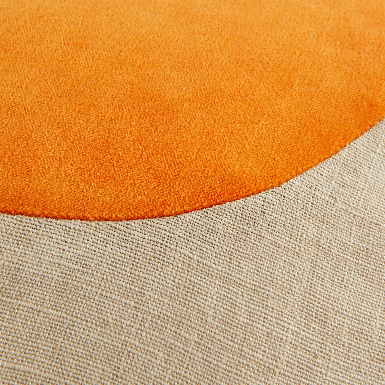 Coussin en lin et coton - 40 cm - Beige et orange - Design by Floriane Jacques - 4