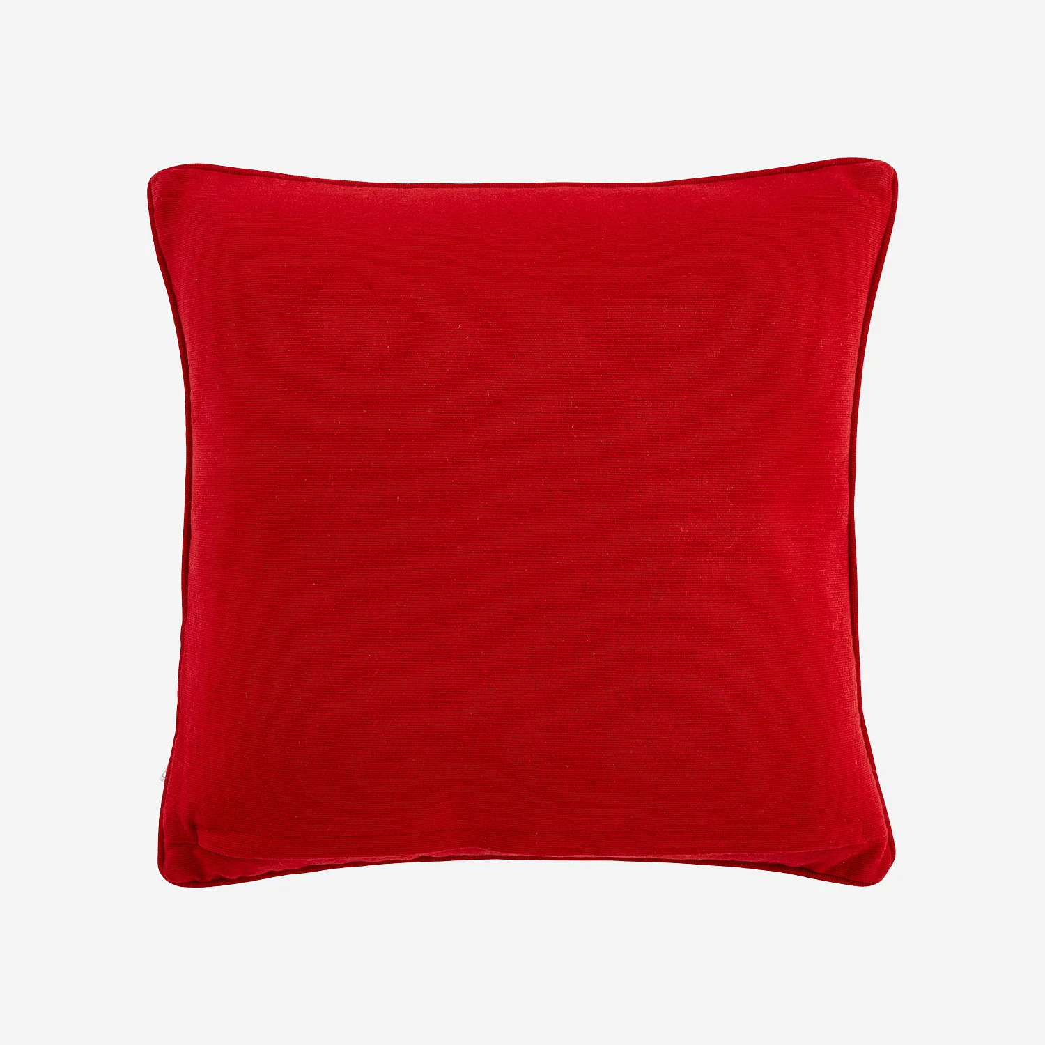 Coussin en coton - 45 x 45 cm - Rouge et Ecru à motifs - 7