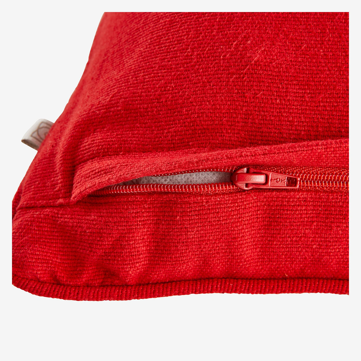 Coussin en coton - 45 x 45 cm - Rouge et Ecru à motifs - 8