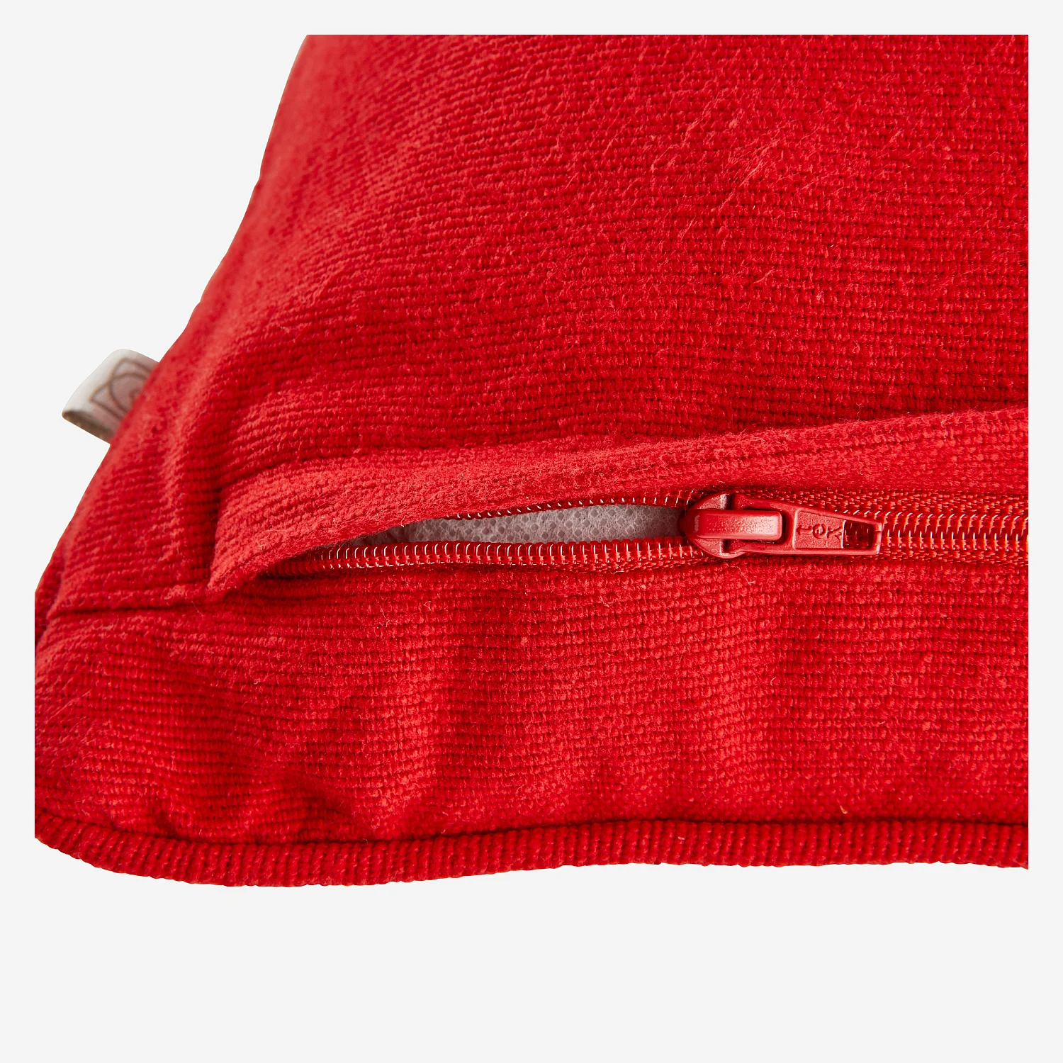 Coussin en coton - 45 x 45 cm - Rouge et Ecru à motifs - 8