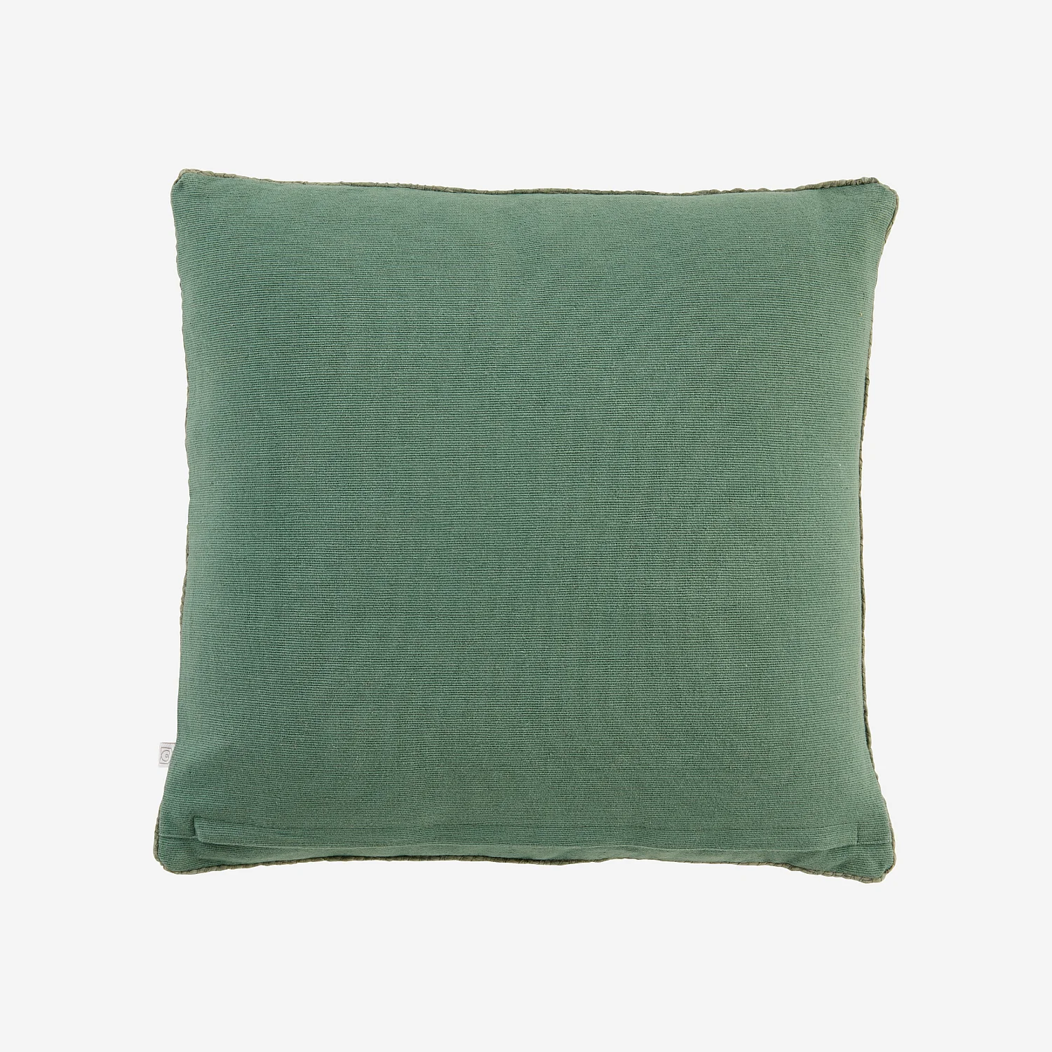 Coussin en coton - 45 x 45 cm - Vert et Ecru à motifs - 7