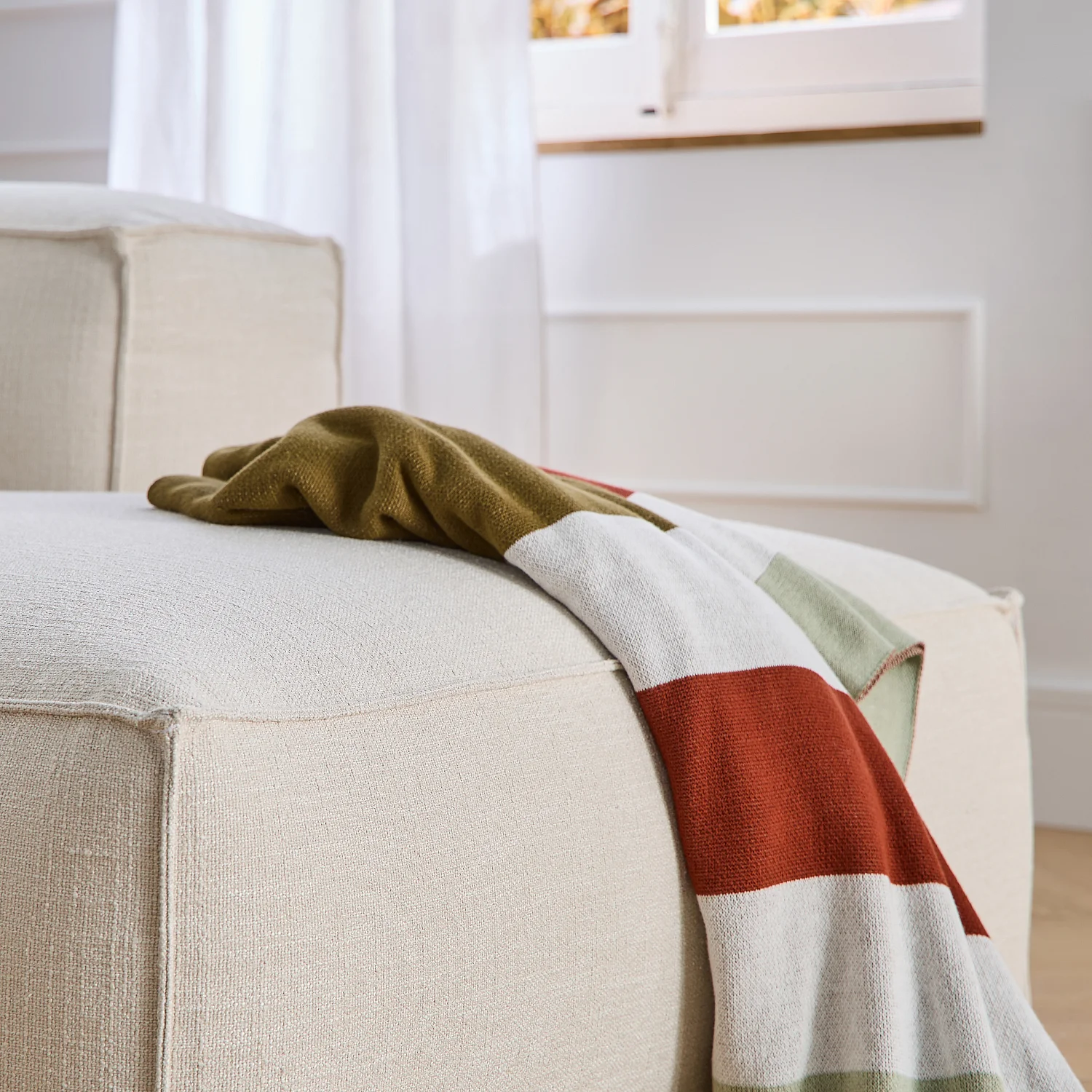 Coperta di cotone - 130 x 170 cm - Ecru e bronzo - Design by Floriane Jacques - 9