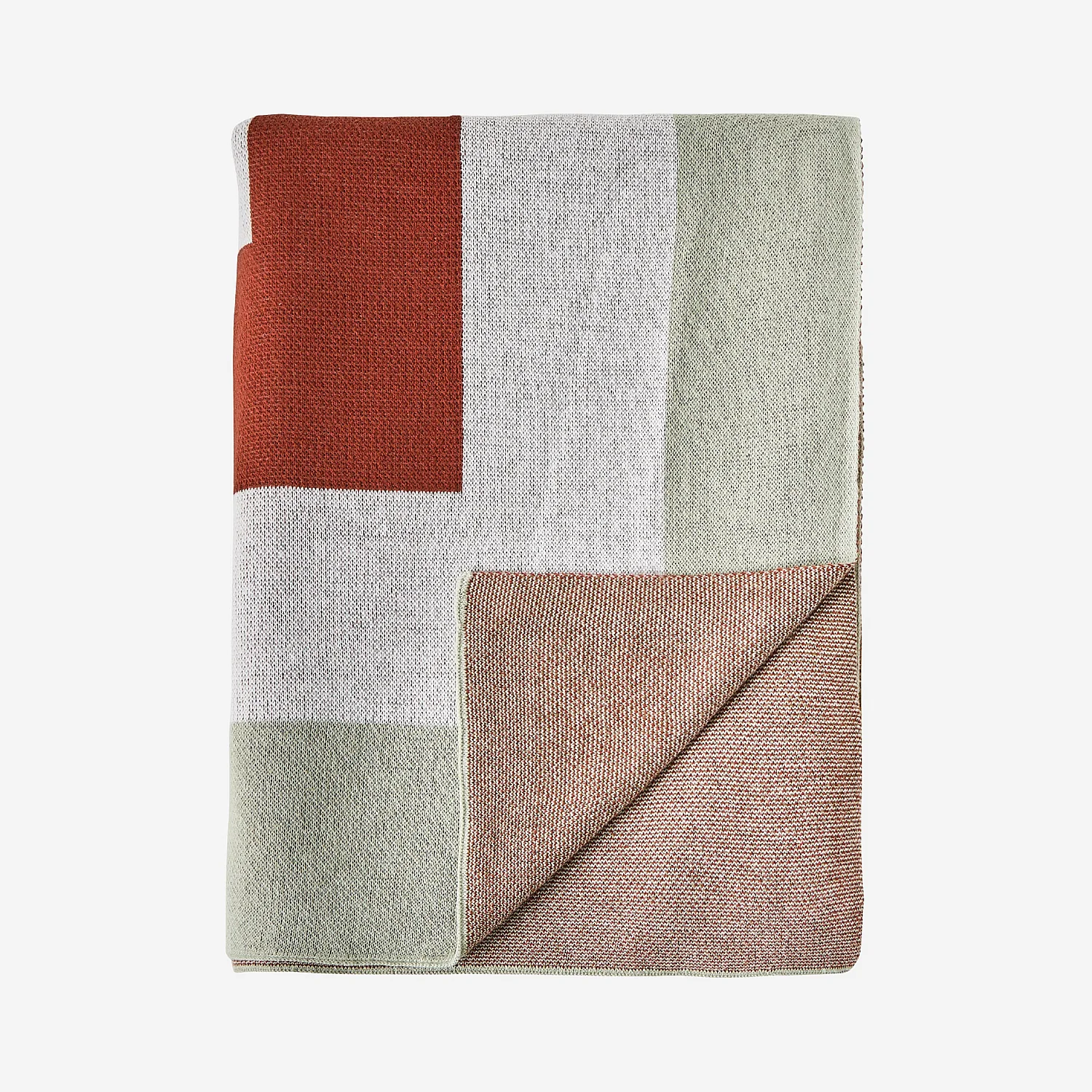 Coperta di cotone - 130 x 170 cm - Ecru e bronzo - Design by Floriane Jacques - 2