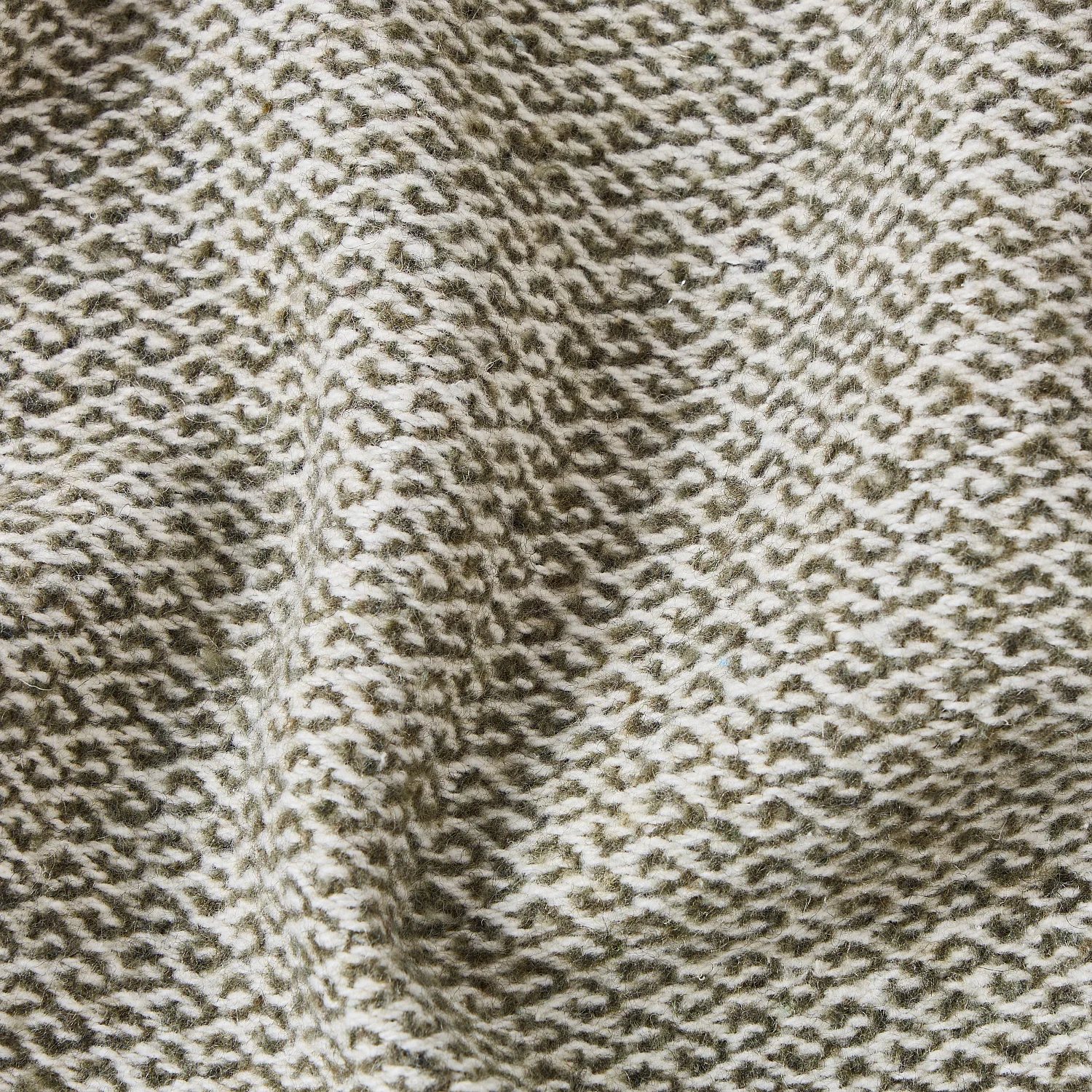 Plaid à franges en coton et laine recyclés - 120 x 180 cm - Vert Kaki - 4