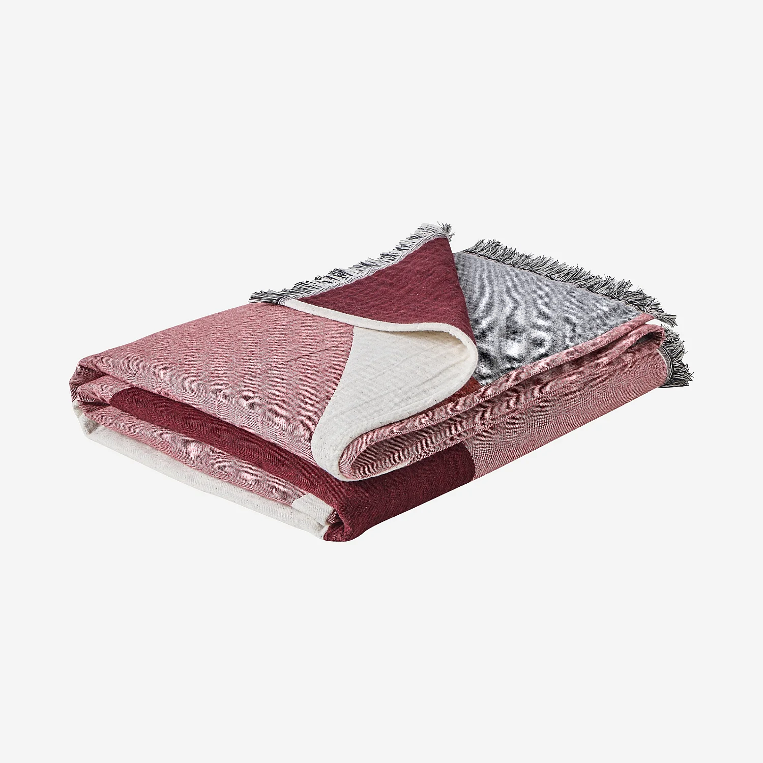 Coperta di cotone - 130 x 170 cm - Bordeaux - Design by Floriane Jacques - 7