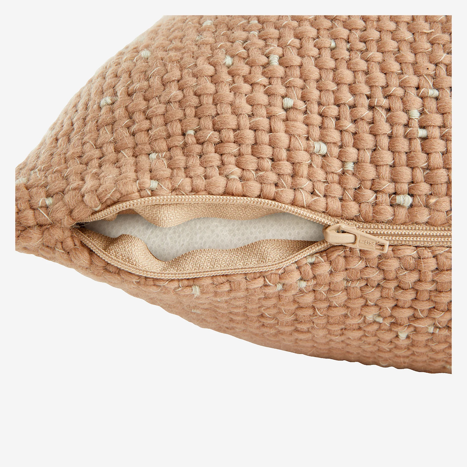 Coussin en laine texturée - 50 x 50 cm - Camel - 7