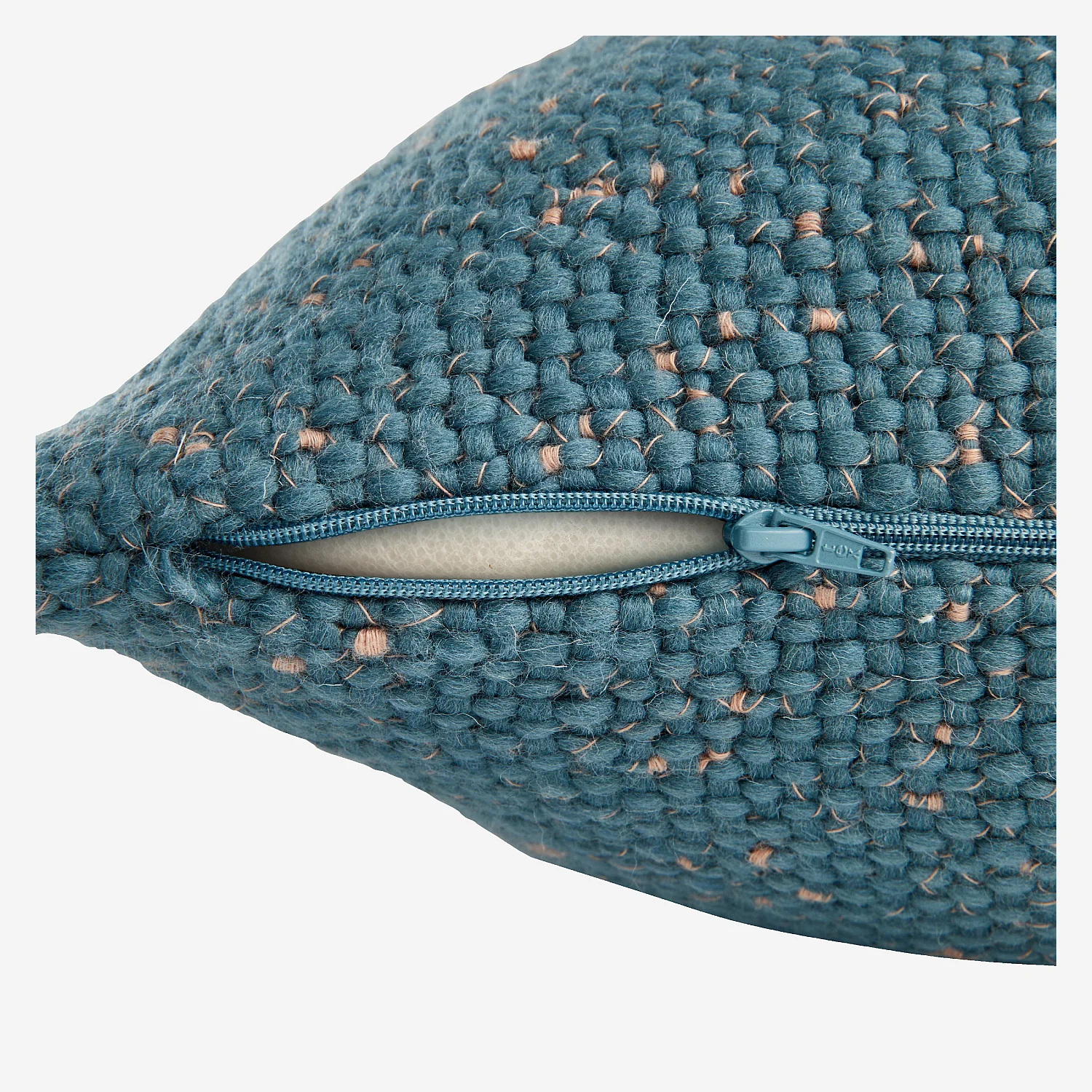 Coussin en laine texturée - 50 x 50 cm - Bleu canard - 7