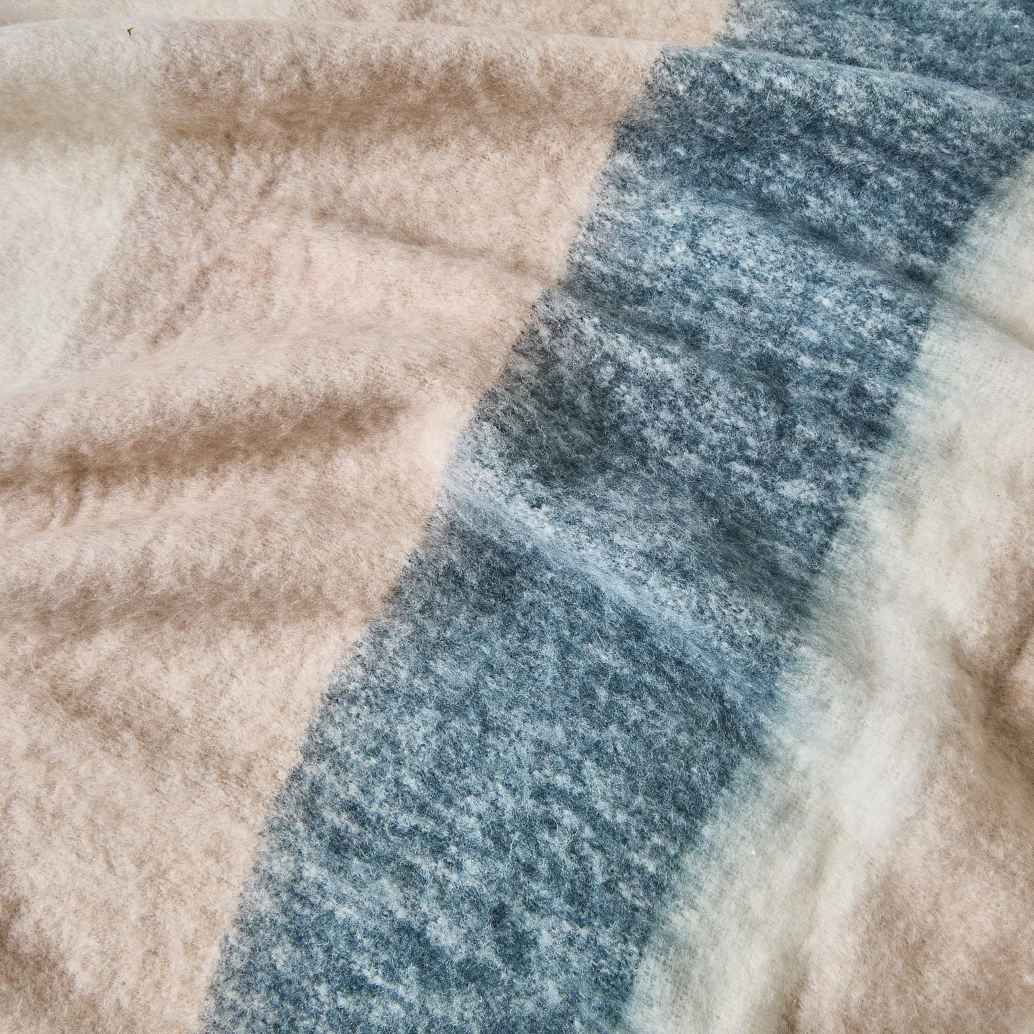 Plaid en laine - 130 x 170 cm - Bleu sarcelle - 5