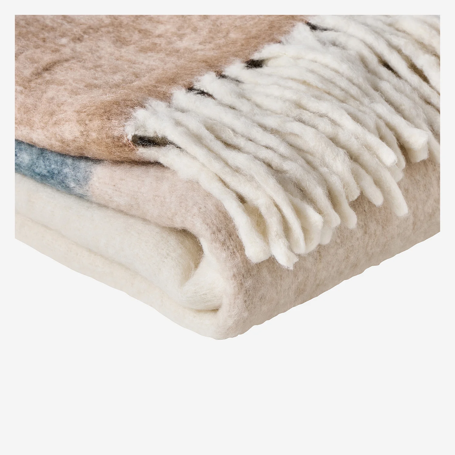 Plaid en laine - 130 x 170 cm - Bleu sarcelle - 4