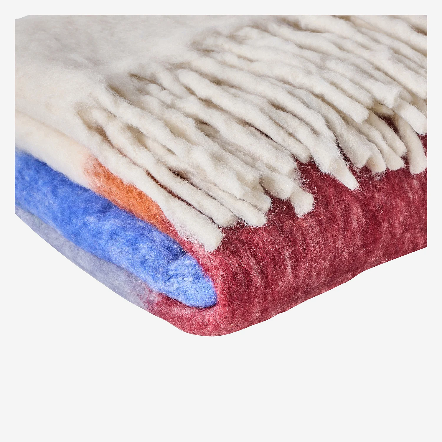 Manta de lana - 130 x 170 cm - Burdeos y lila - 4