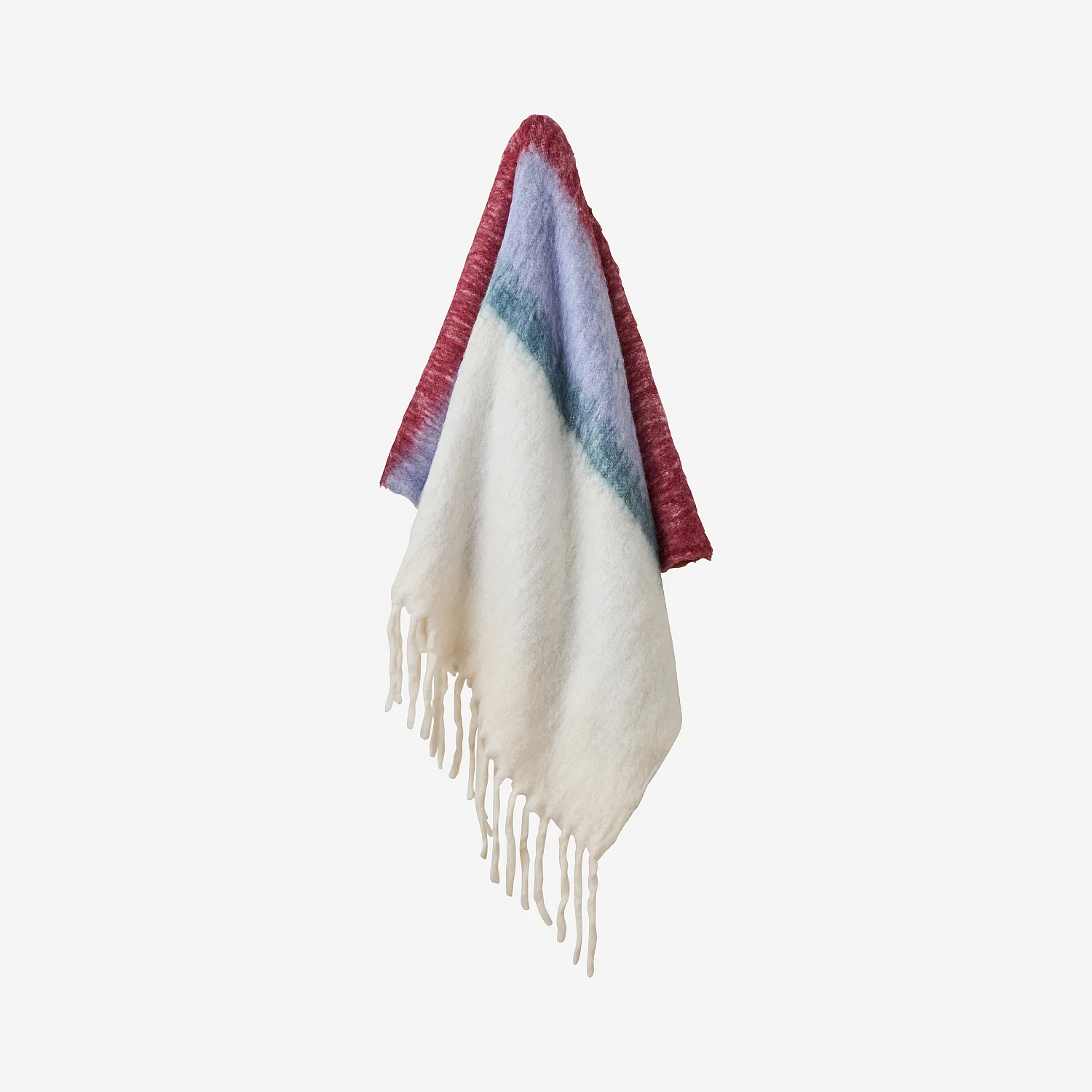 Manta de lana - 130 x 170 cm - Burdeos y lila - 7