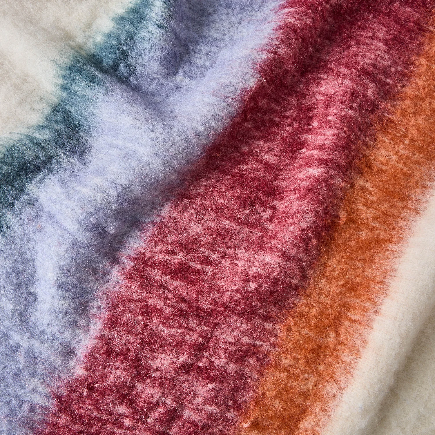 Plaid en laine - 130 x 170 cm - Bordeaux et lilas - 5