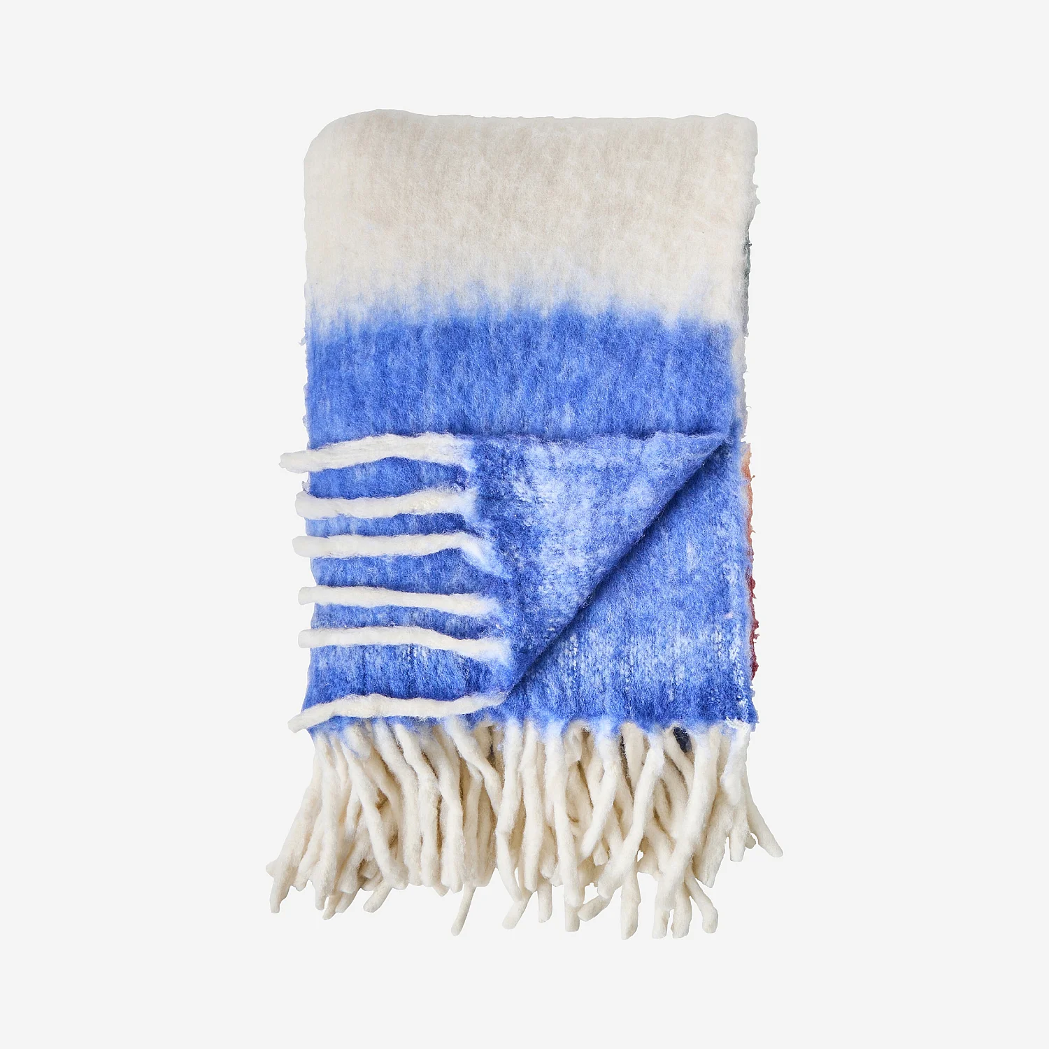 Plaid en laine - 130 x 170 cm - Bordeaux et lilas - 2