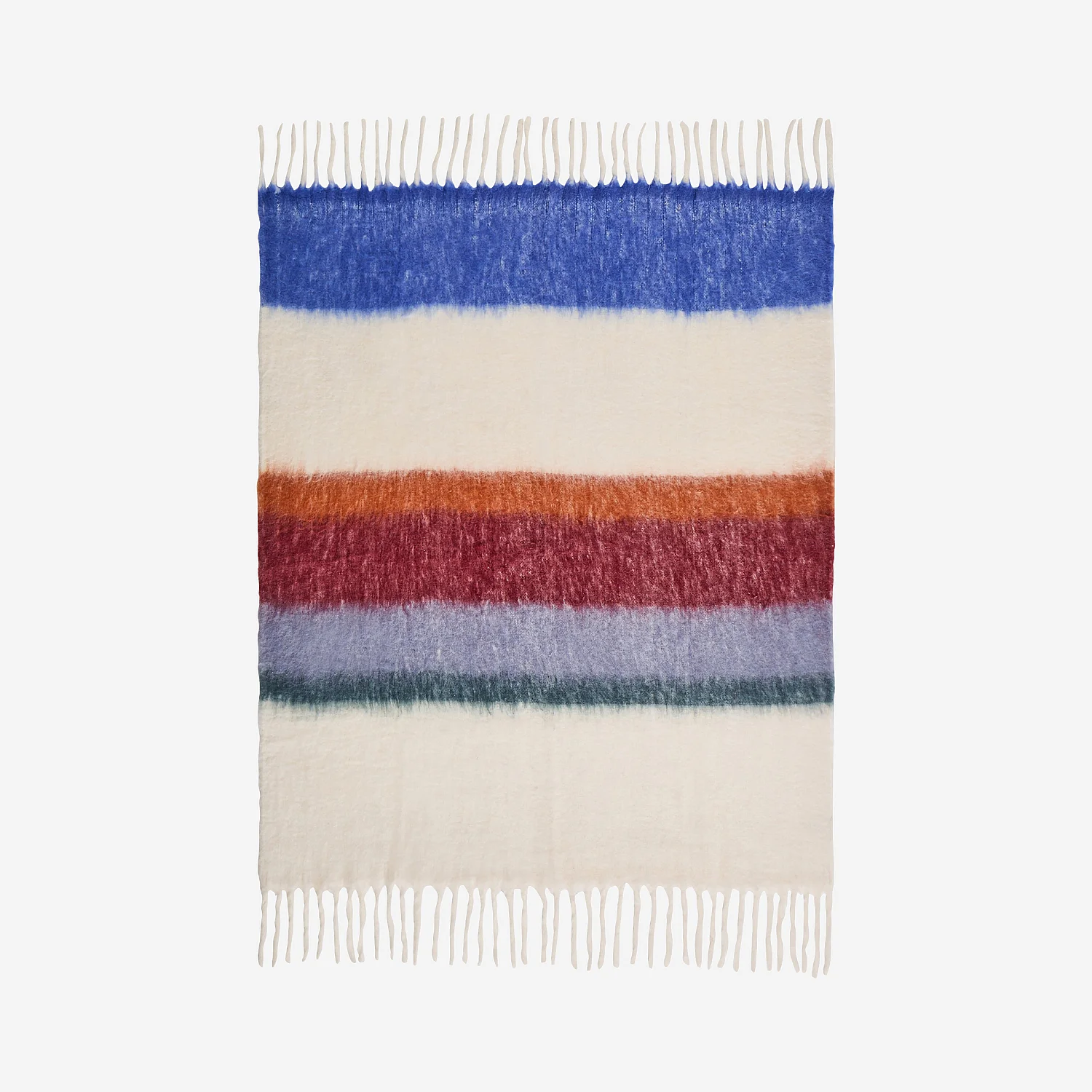 Plaid en laine - 130 x 170 cm - Bordeaux et lilas - 6