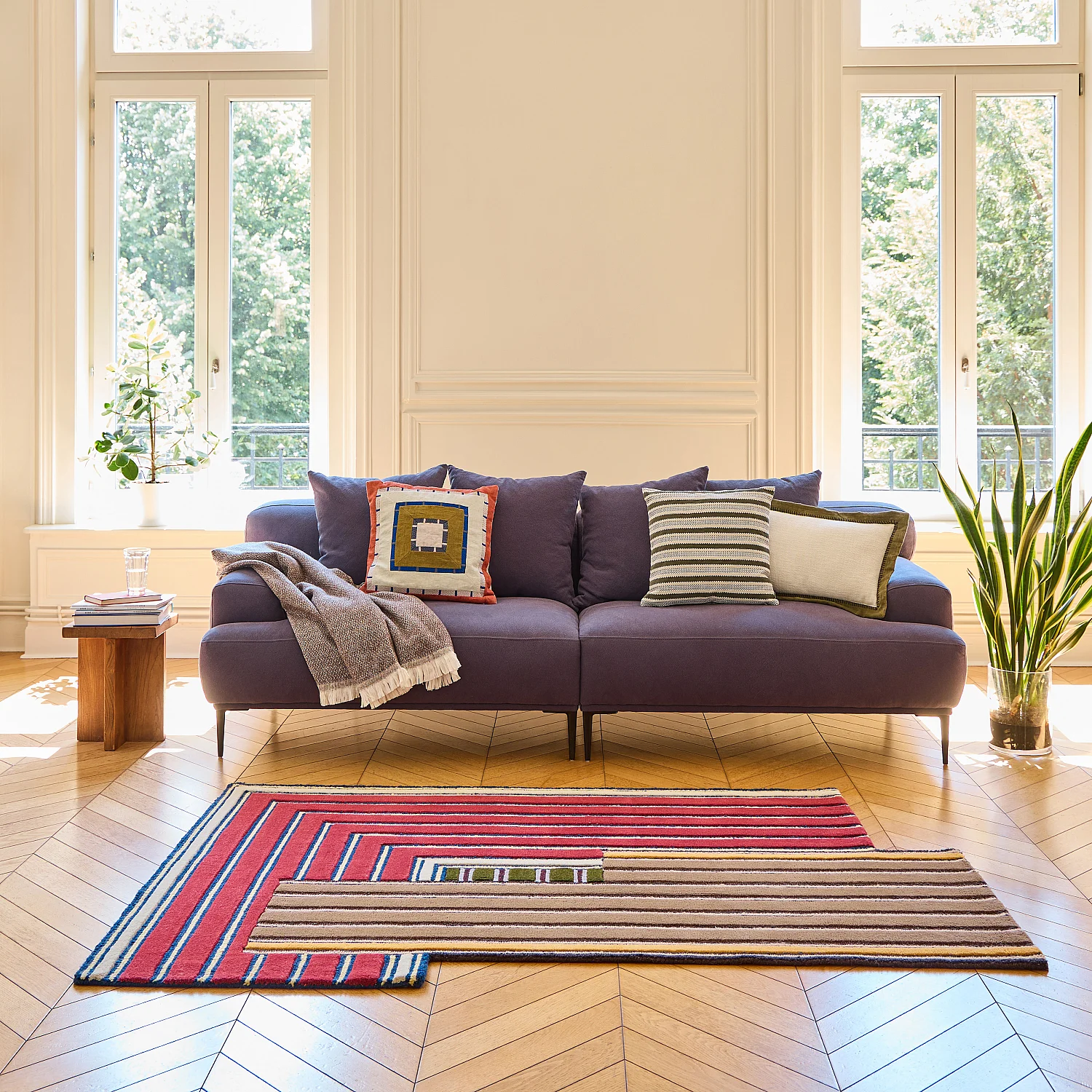 Tapis en laine - 130 x 190 cm - Rouge - Design by Constance Frapolli - 1
