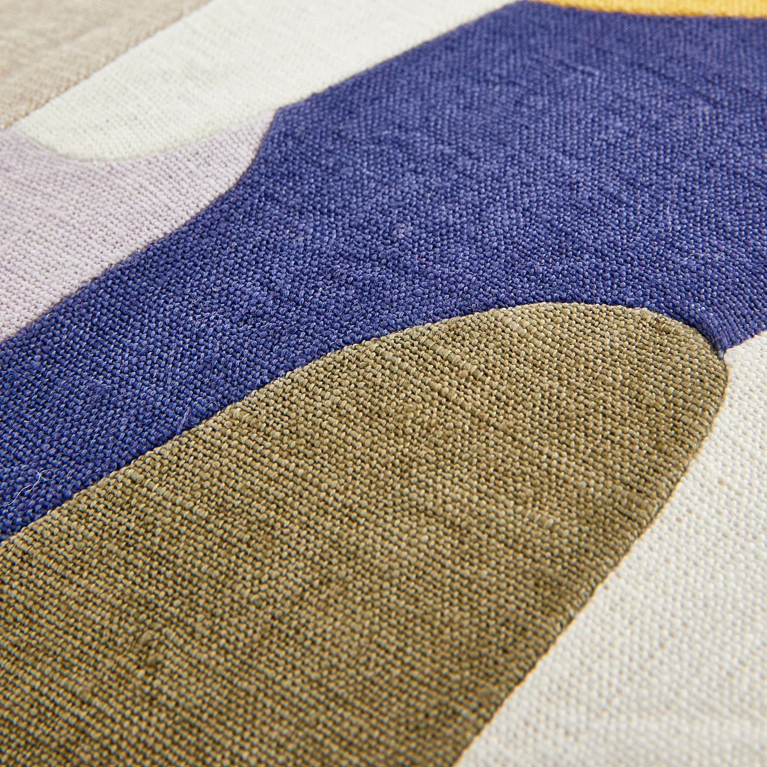 Cojín de lino - 45 x 45 cm - Verde caqui y azul - Design by Floriane Jacques - 6