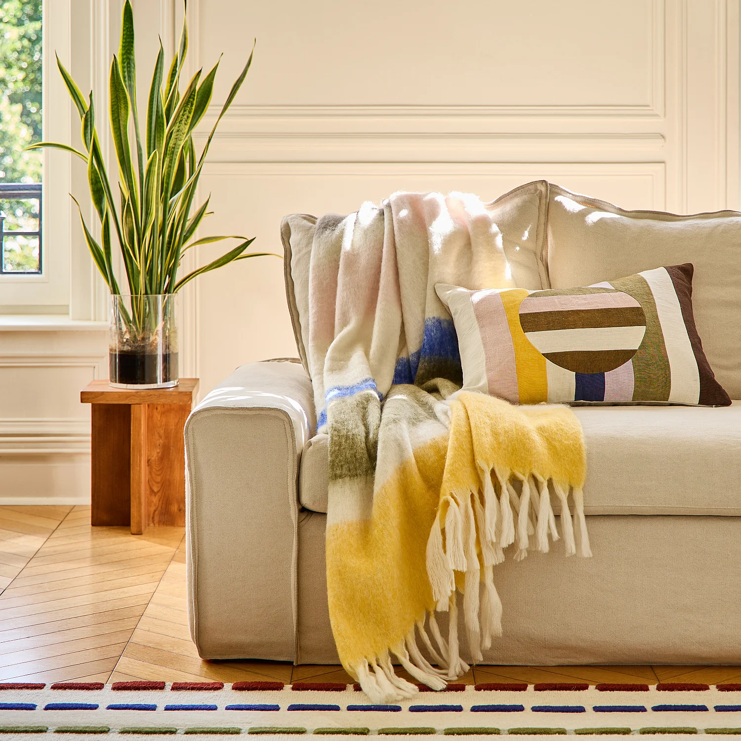 Coperta di lana - 130 x 170 cm - Rosa e marrone - Design by Floriane Jacques - 3