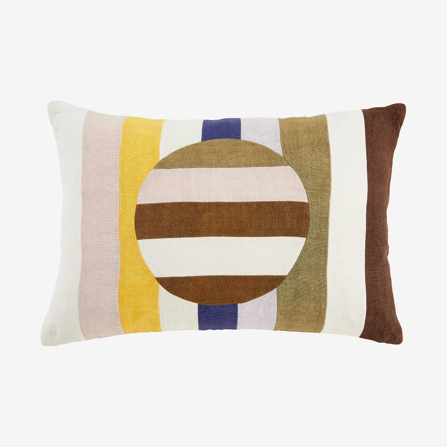 Cojín de lino - 30 x 60 cm - Rosa y marrón - Design by Floriane Jacques - 2