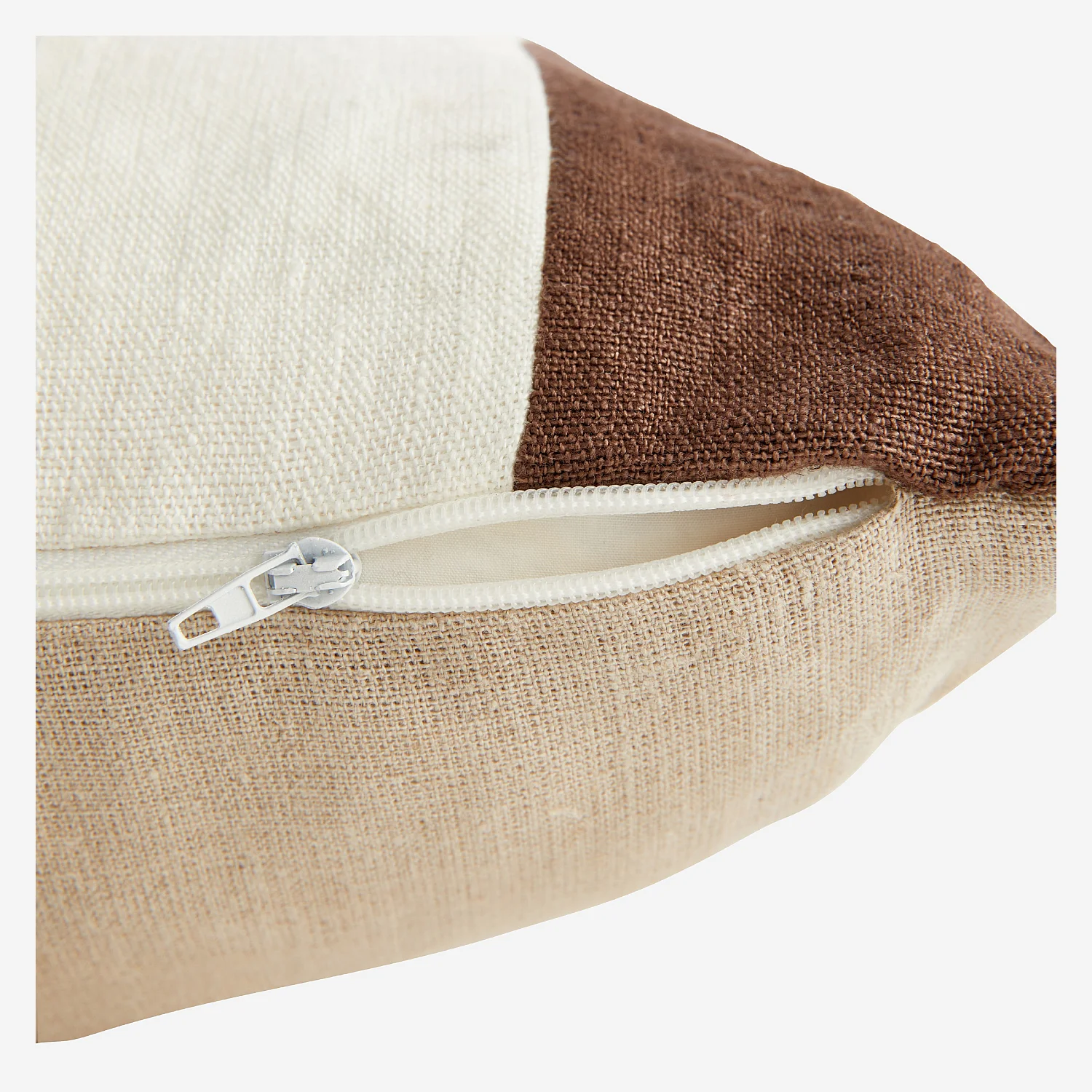 Coussin en lin - 30 x 60 cm - Rose et marron - Design by Floriane Jacques - 8