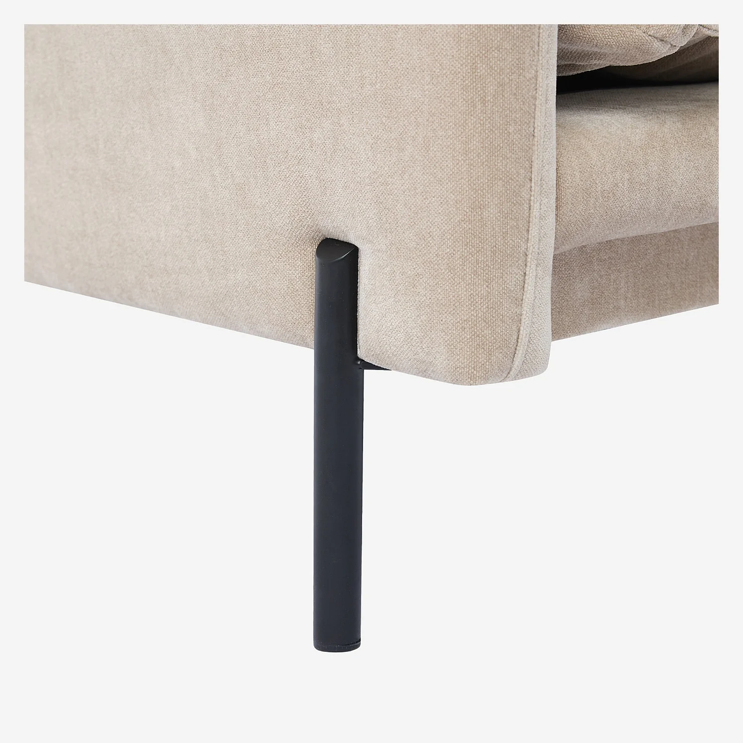 Ensemble canapé 3 places et fauteuil déhoussables en tissu garnis de plumes - Taupe - 9