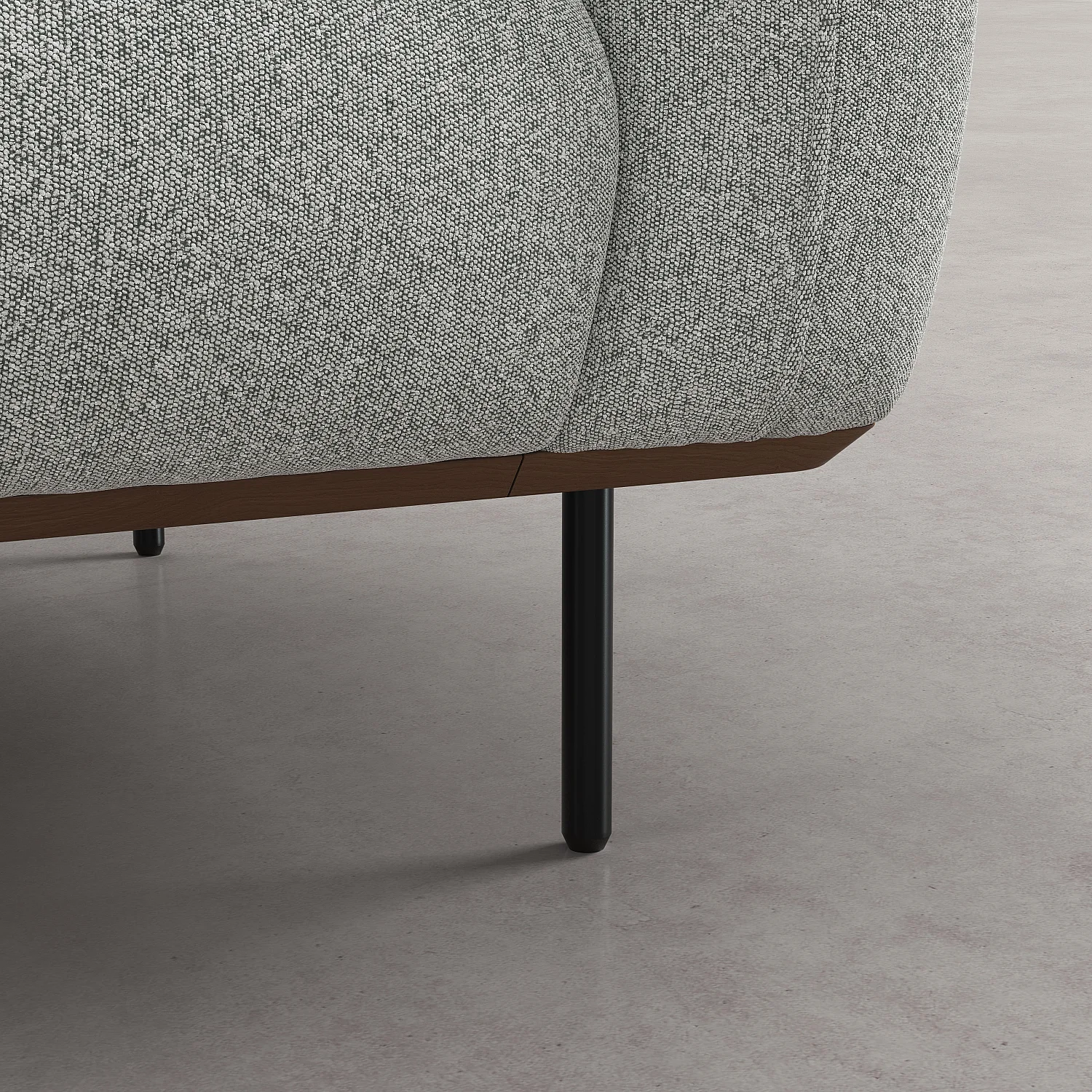 Ensemble canapé 3 places et fauteuil en tissu - Gris mélangé - 2