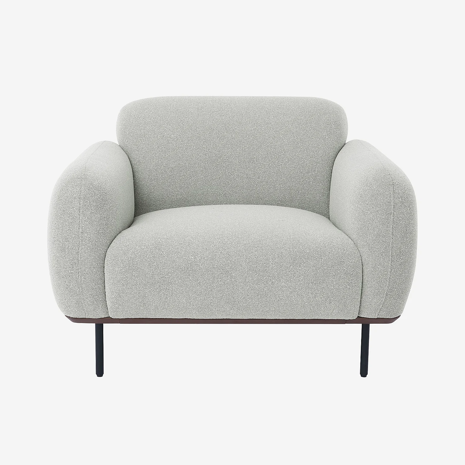 Ensemble canapé 3 places et fauteuil en tissu - Gris mélangé - 5