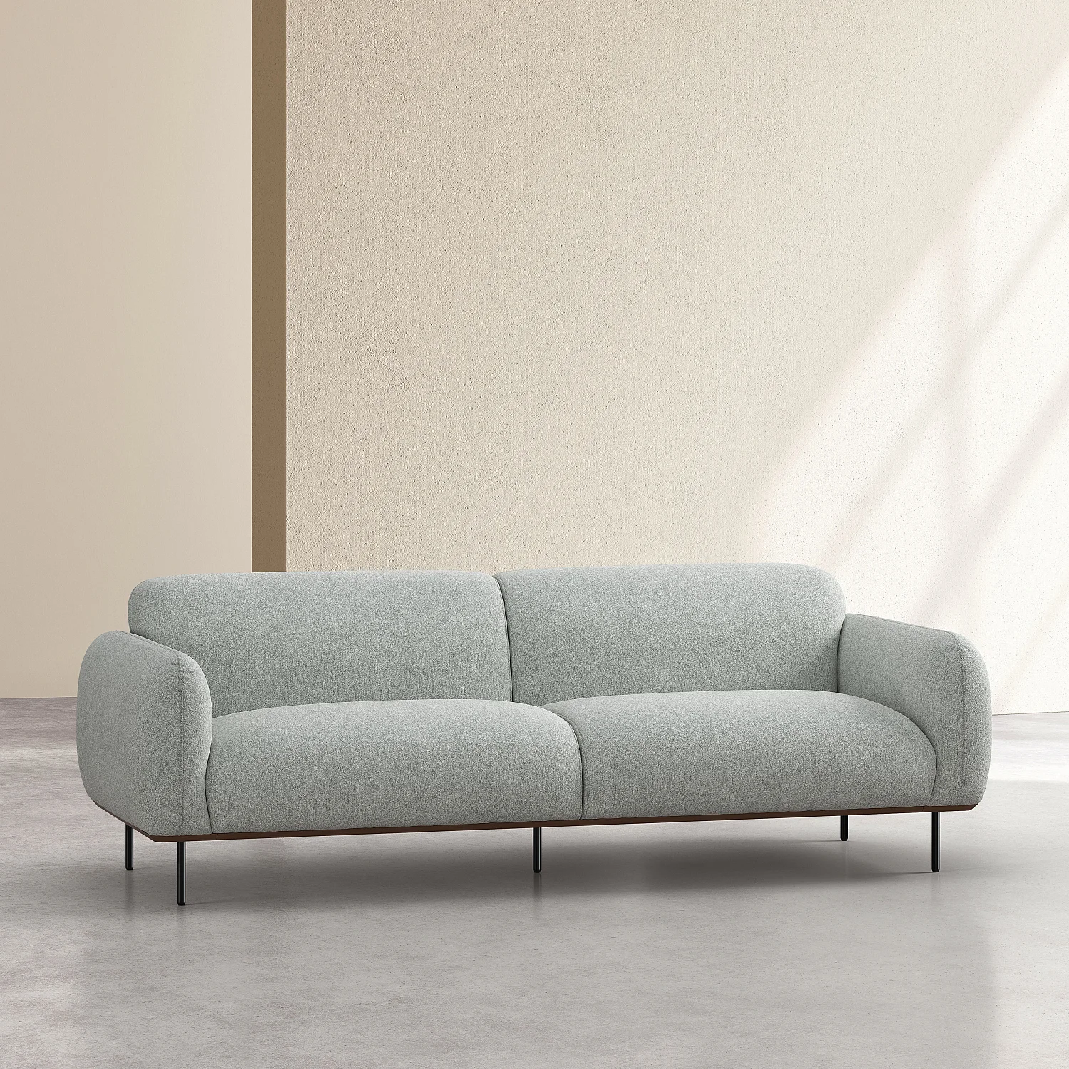 Ensemble canapé 3 places et fauteuil en tissu - Gris mélangé - 7