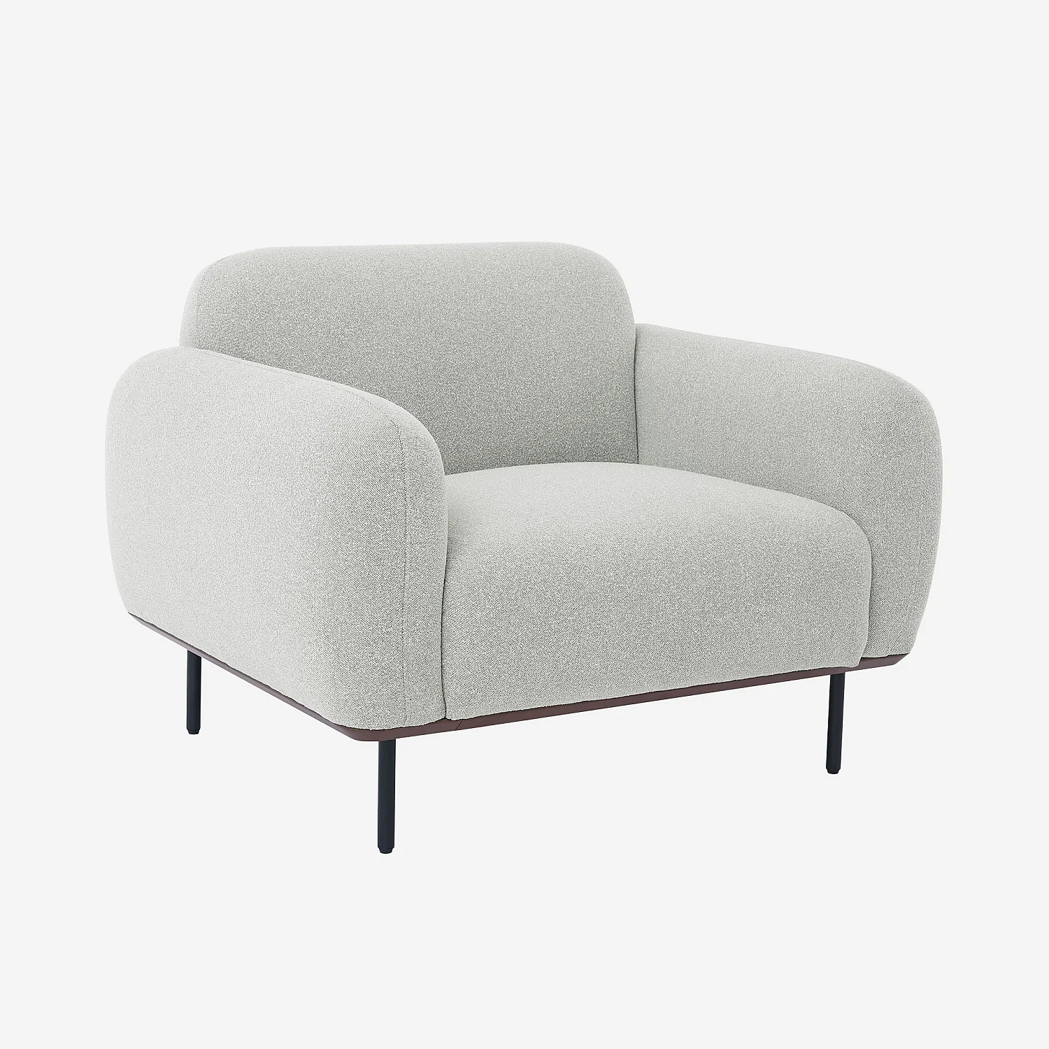 Ensemble canapé 3 places et fauteuil en tissu - Gris mélangé - 8