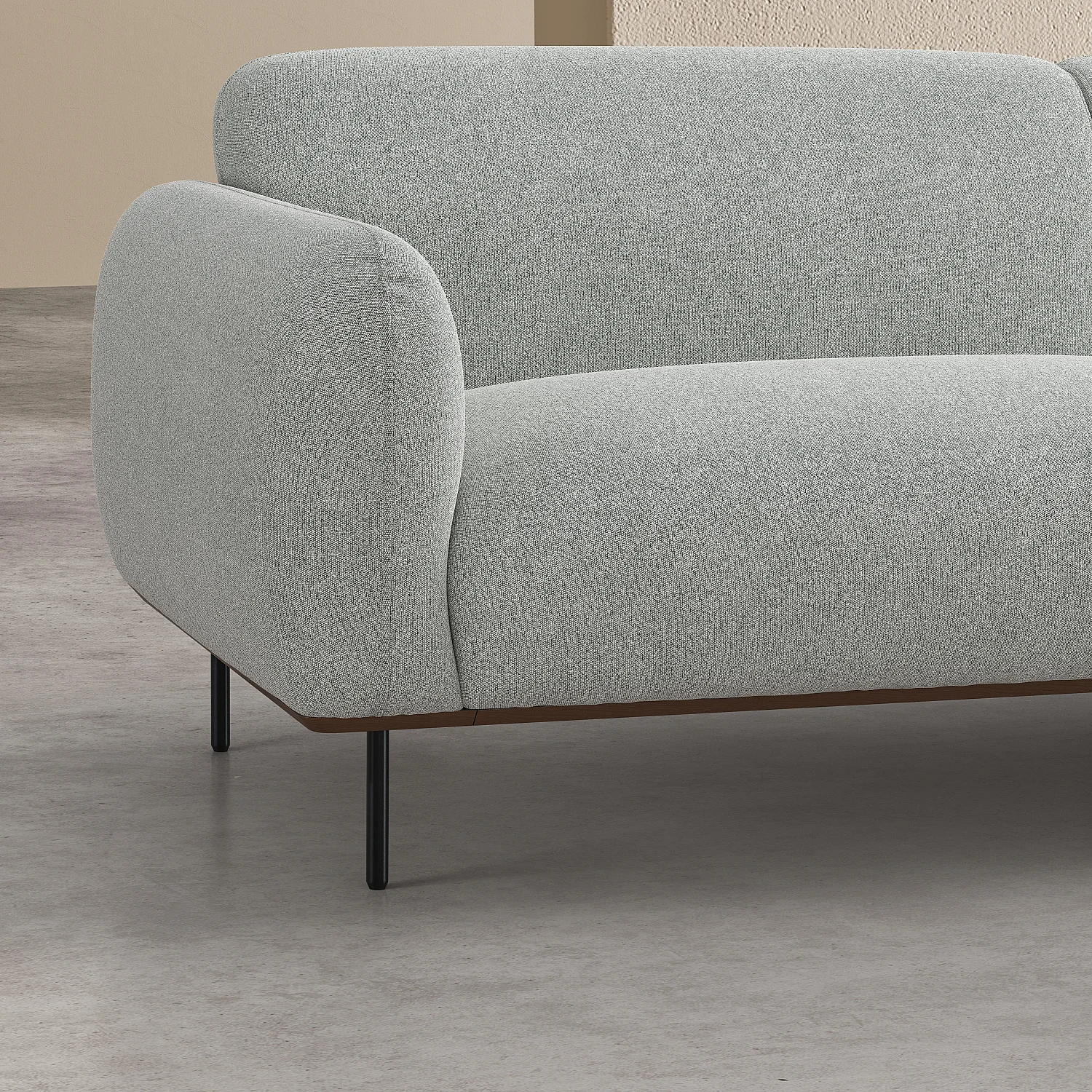 Ensemble canapé 3 places et fauteuil en tissu - Gris mélangé - 9