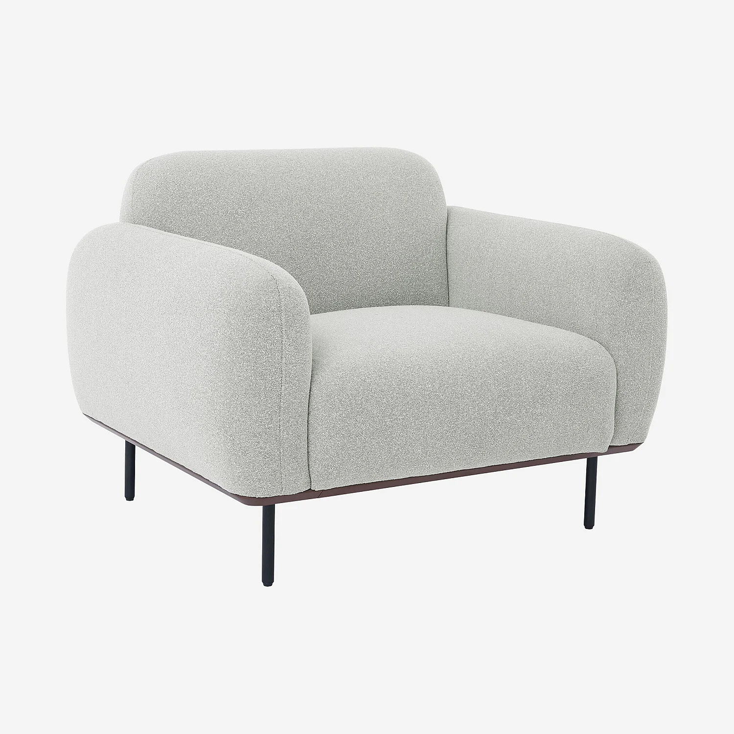 Set divano 3 posti e poltrona in tessuto - Grigio melange - 8