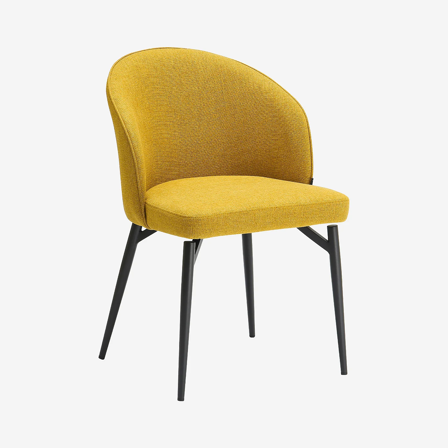 Set van 2 stoelen van stof en metaal - Mosterdgeel - 1