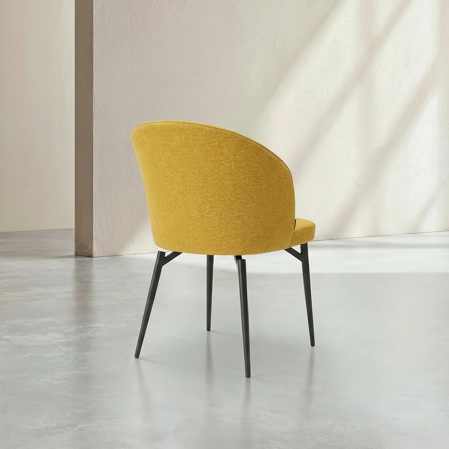 Stuhl 2er-Set - Stoff und Metall- Senfgelb - 4